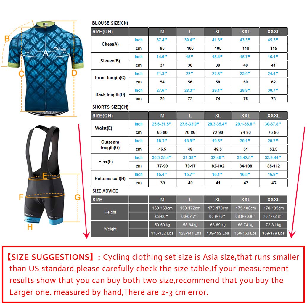 Premium Men's Cycling Jersey & Bib Shorts Set - Breathable, Moisture-Wicking Bicycle Outfit for Road & Mountain Biking | Comfortable Cycling Uniform for Training & Racing