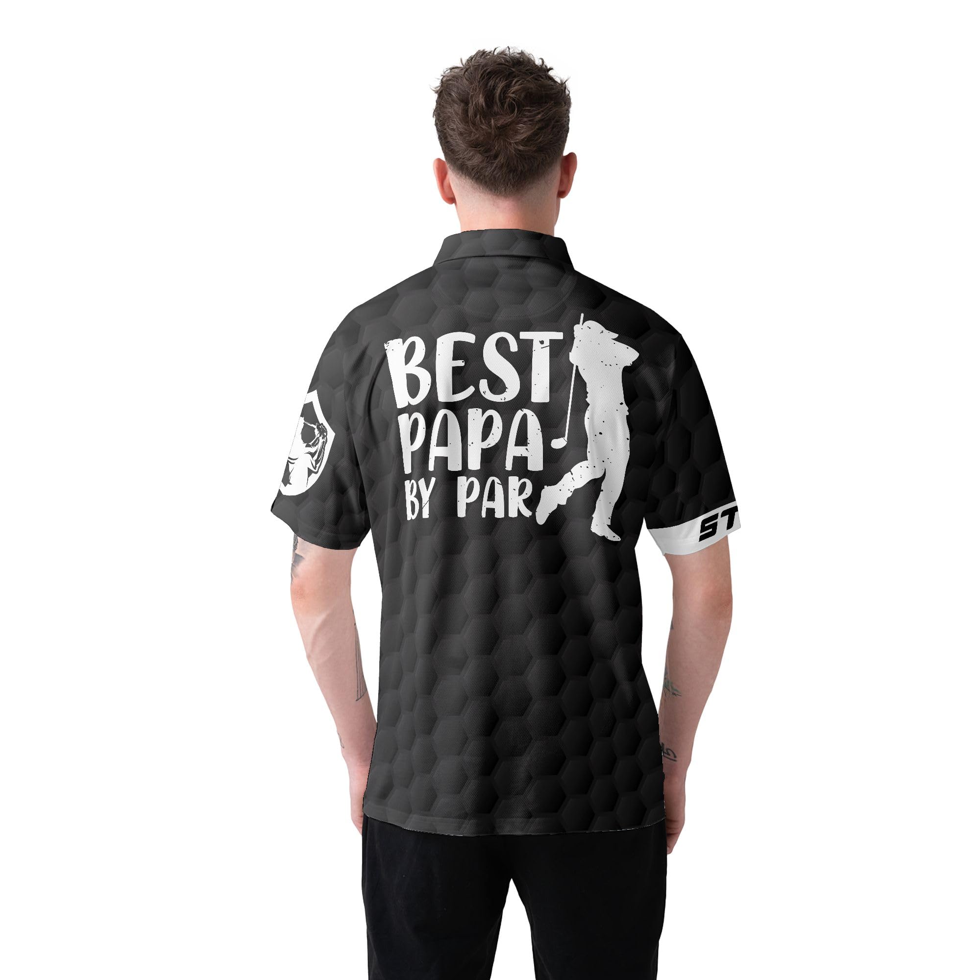HYPERFAVOR Custom Golf Polo Shirts for Men - Personalized Short Sleeve Polo with Golf Club & Flag Design | Perfect for Golf Tournaments, Country Club Events & Casual Wear