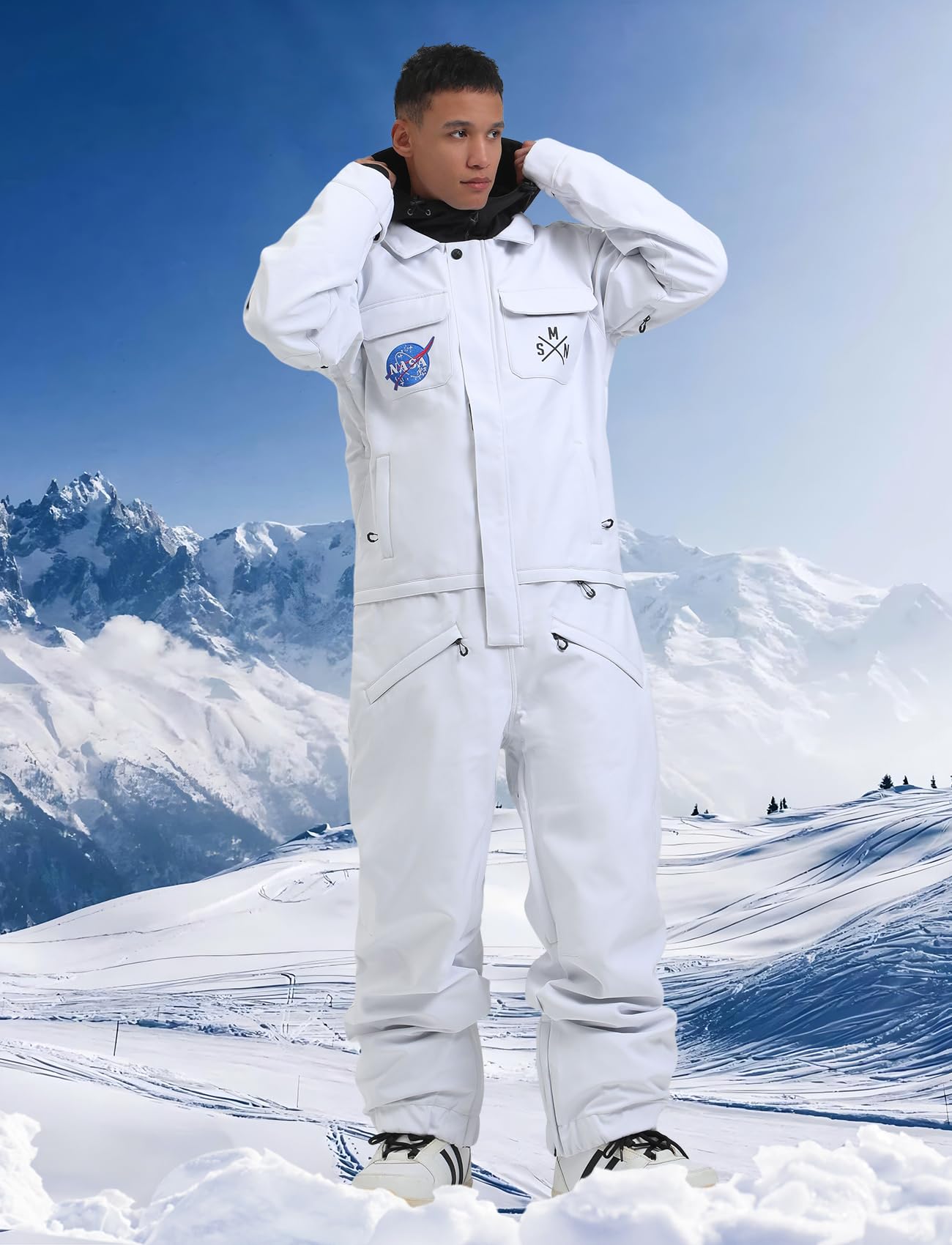 GSOU SNOW Waterproof Windproof Insulated Ski Suit for Men & Women - One Piece Snowsuit for Skiing, Snowboarding & Winter Sports | Warm & Comfortable for Snowy Adventures