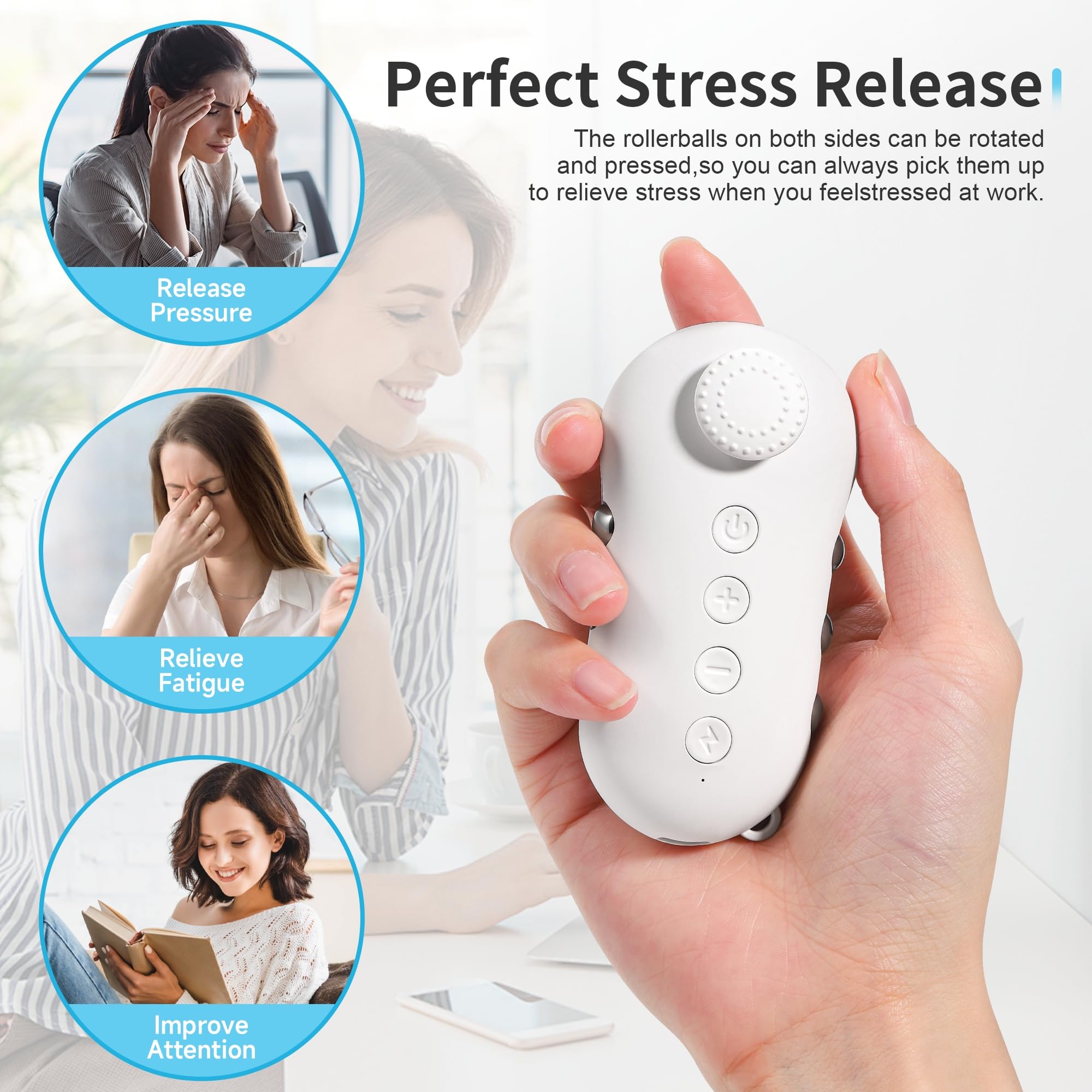 **Stress Relief Fidget Toys for Adults & Kids - Handheld Anxiety Relief Device for ADHD, Focus & Calm - Portable Microcurrent Sensory Toy for Office, Travel & Home Use**