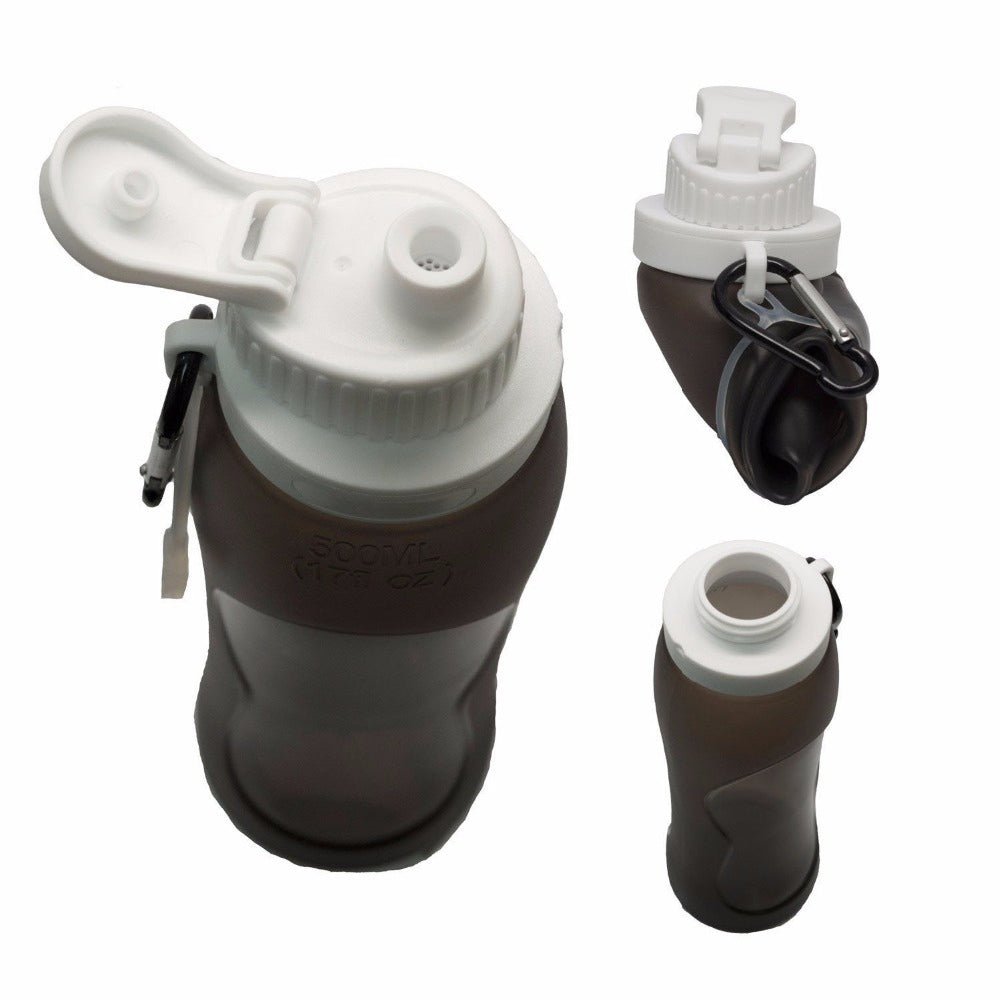 Collapsible Silicone Water Bottle - BPA Free, Leak Proof, Portable Travel Bottle for Hiking, Gym, Camping & Outdoor Activities