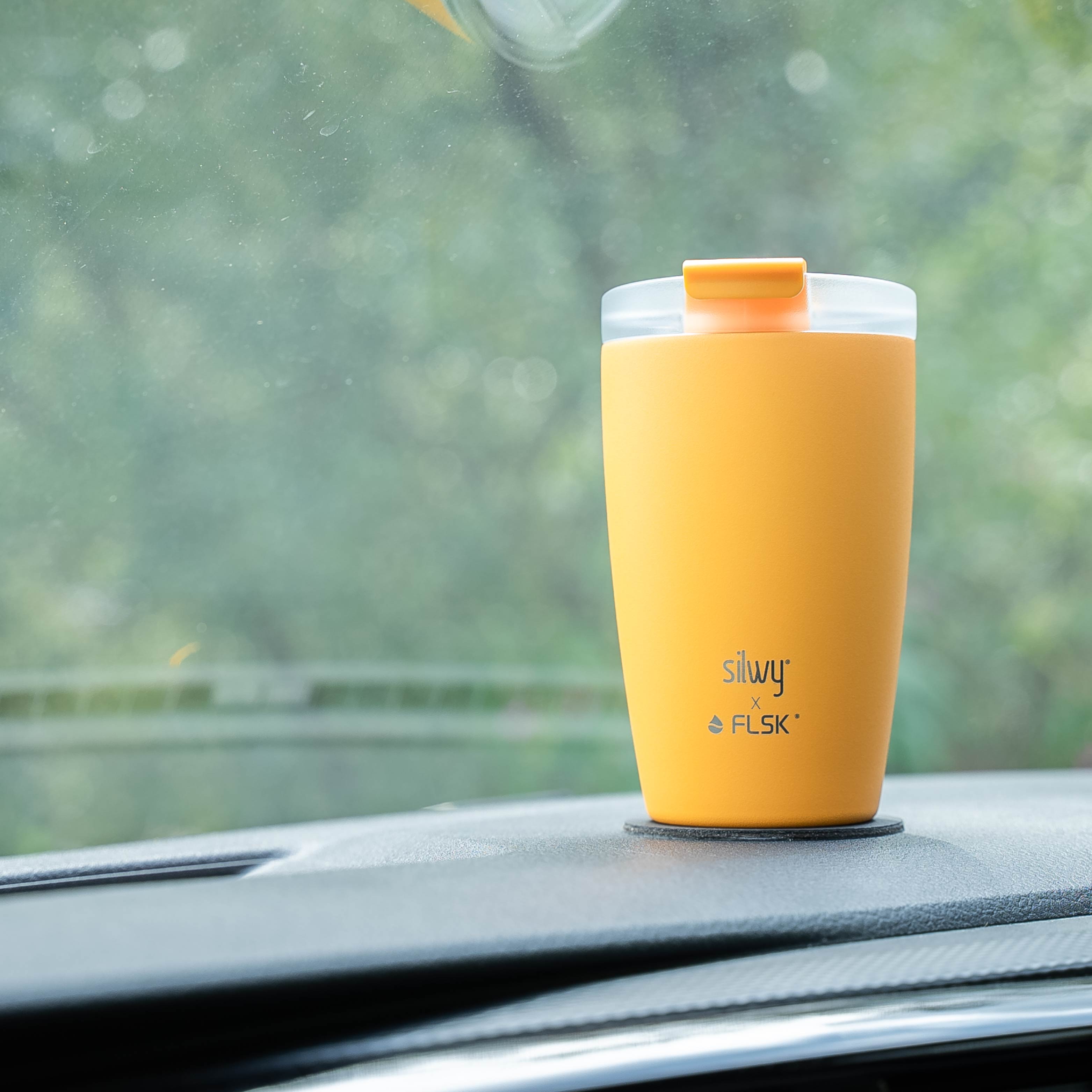 Insulated Magnetic Travel Mug SUNRISE - Leak-Proof Stainless Steel Coffee Thermos for Office, Commuting & Outdoor Adventures