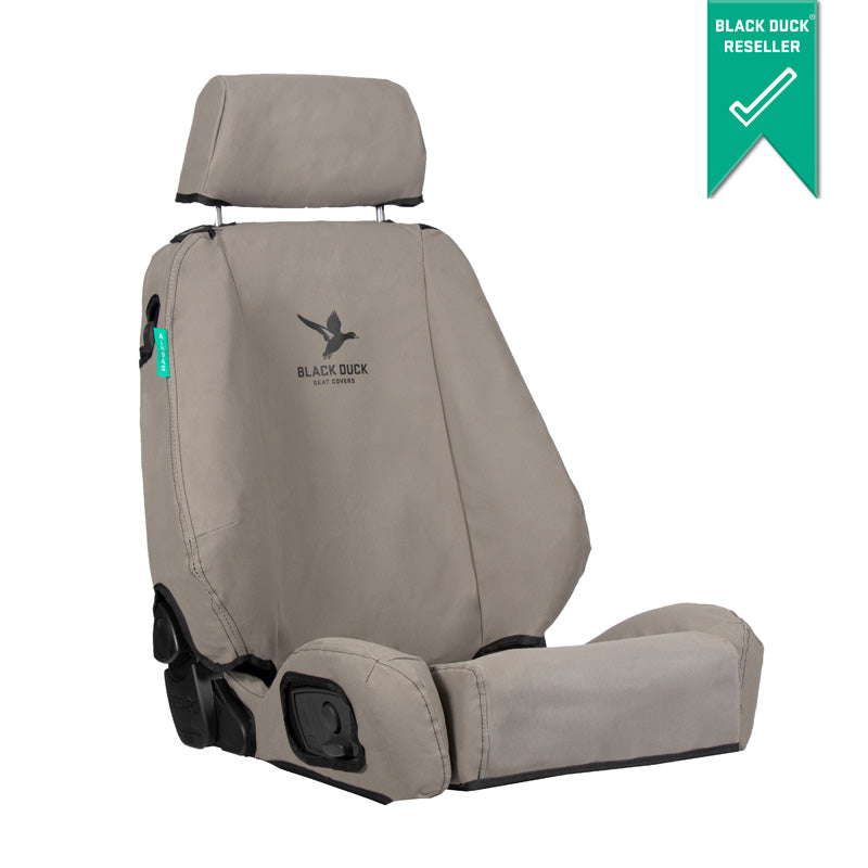Premium Black Duck Canvas Seat Covers - Heavy Duty HD Grey for Trucks & SUVs - Waterproof & Durable Protection for Off-Road, Camping & Daily Commute