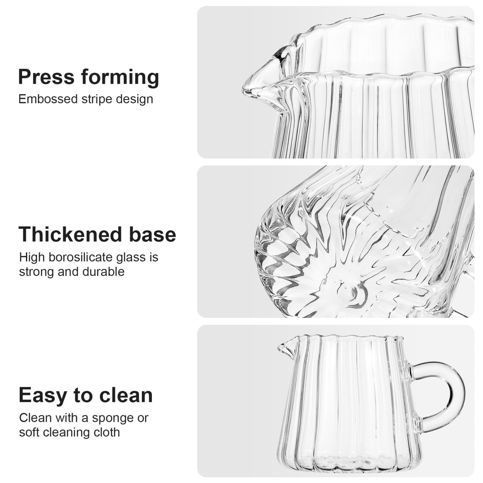 Elegant Glass Pitcher - 200ml Creamer Jug for Coffee, Tea, Milk Frothing - Perfect for Home, Cafe & Restaurant Use