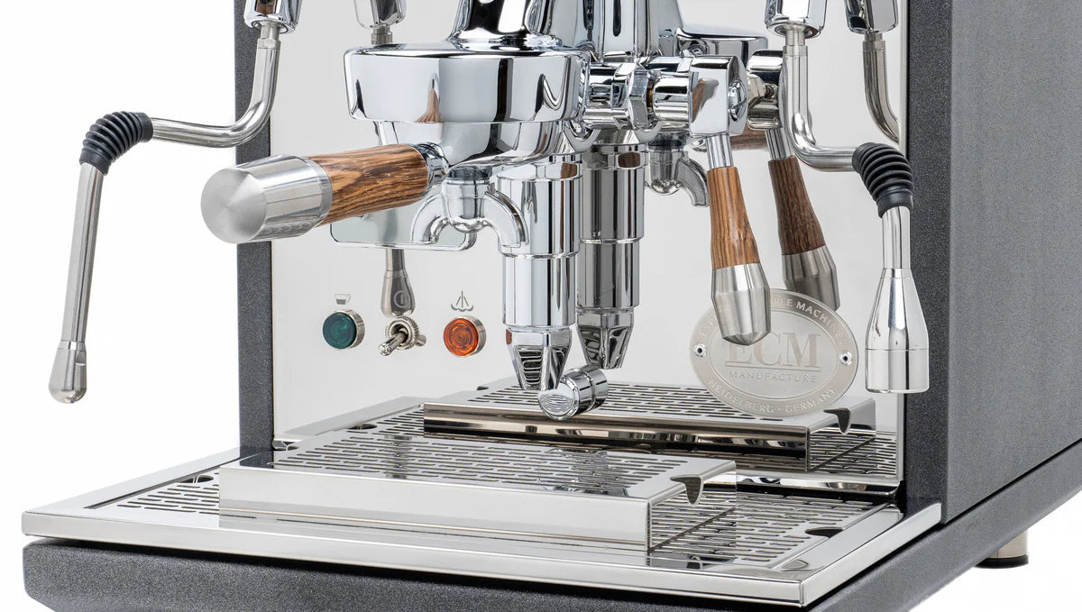 ECM Synchronika Zebra Wood & Anthracite Professional Espresso Machine - Perfect for Home Baristas & Coffee Shops, Ideal for Latte Art & Specialty Coffee Brewing