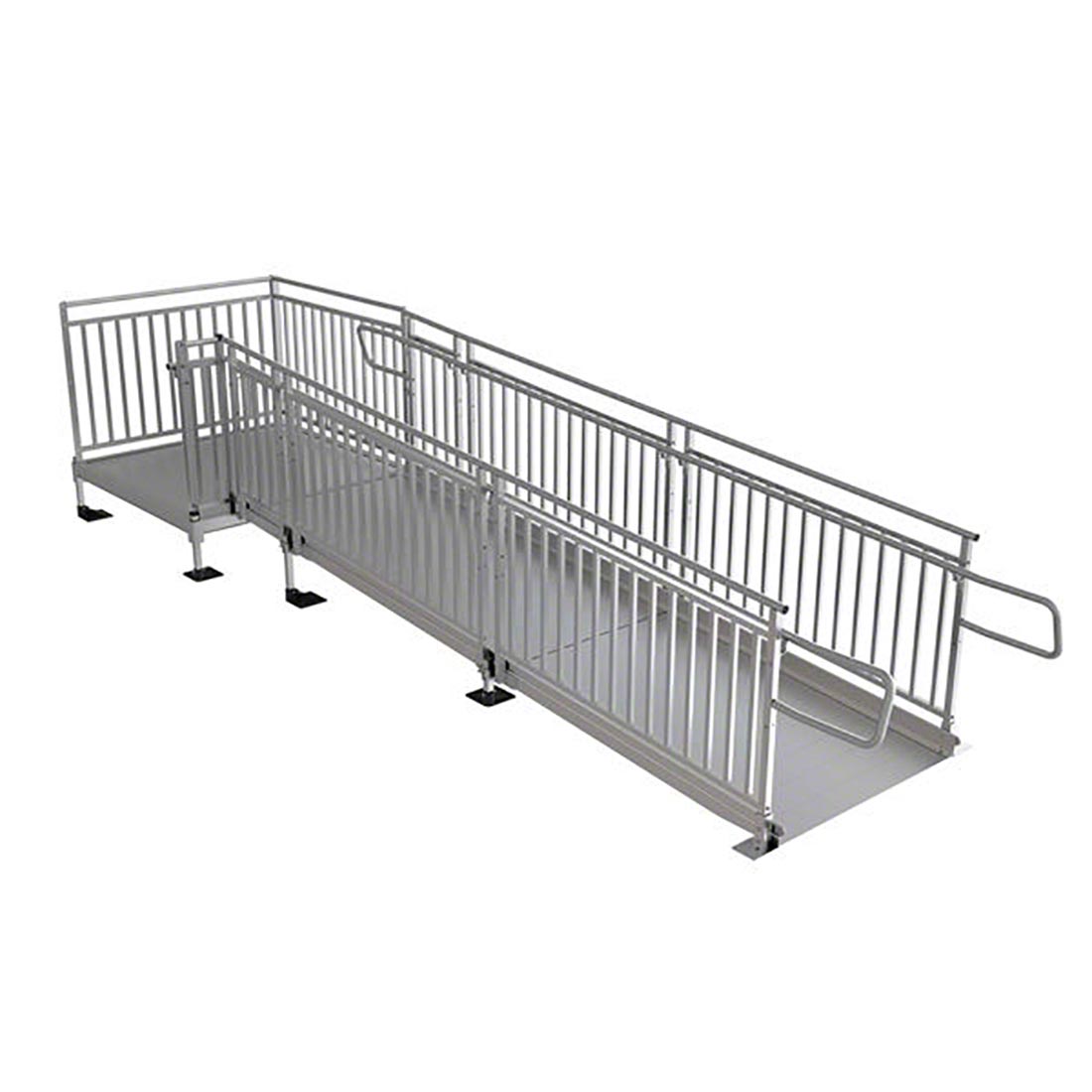Pathway HD Modular Ramp System with Picketed Handrails - ADA Compliant Wheelchair Access Ramp for Home & Business Use - Durable Aluminum Construction for Indoor/Outdoor Accessibility Solutions