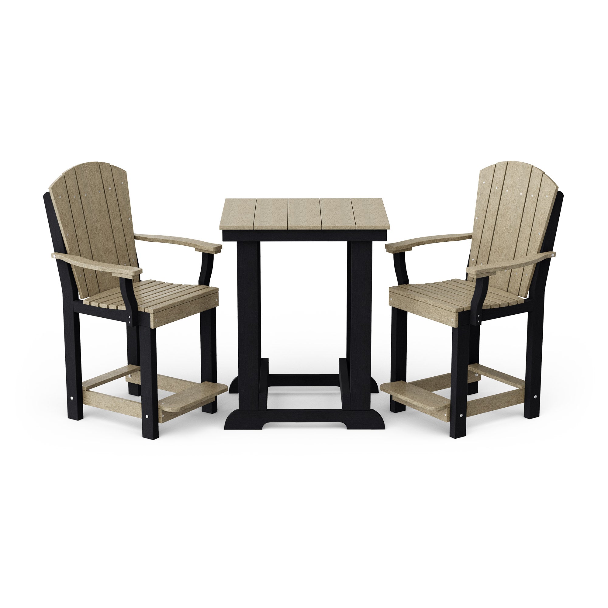 Heritage 3-Piece Patio Counter Height Bar Set - Outdoor Bistro Table & Stools for Backyard, Deck, Garden, Poolside Dining & Entertaining