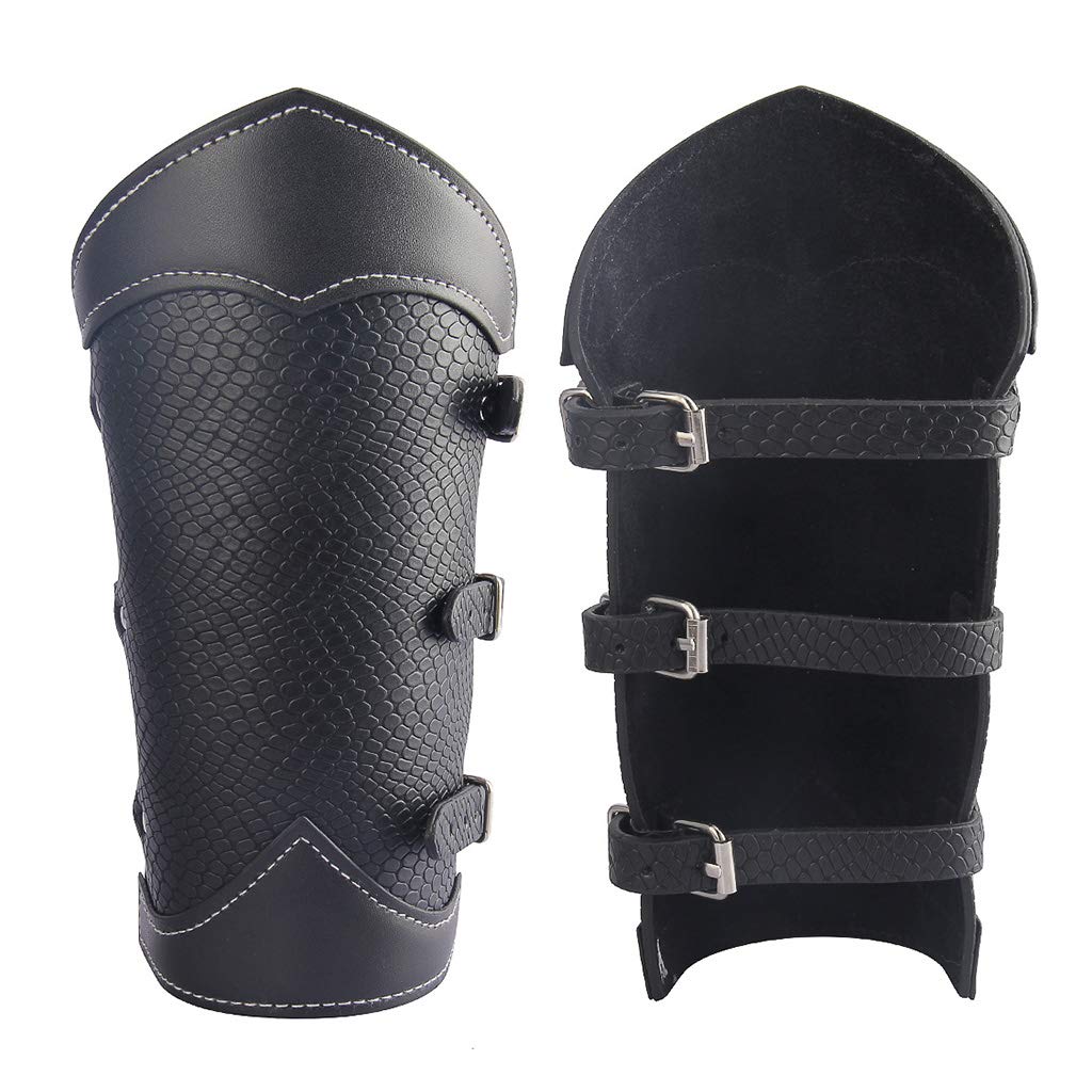 JAOYU Medieval Leather Bracer Set - 2PCS Viking Arm Guards, Leather Vambrace Wrist Armor for LARP, Cosplay & Renaissance Fairs - Perfect for Role Playing, Historical Reenactments & Costume Accessories