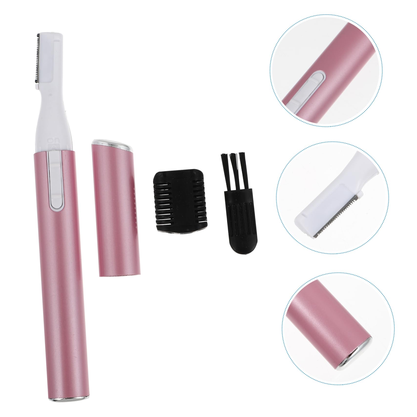 FOMIYES Electric Eyebrow Trimmer - Painless Hair Removal for Women, Mini Facial & Body Shaver, Rechargeable Epilator for Smooth Skin - Perfect for Eyebrows, Upper Lip, Chin & Bikini Line (Pink)