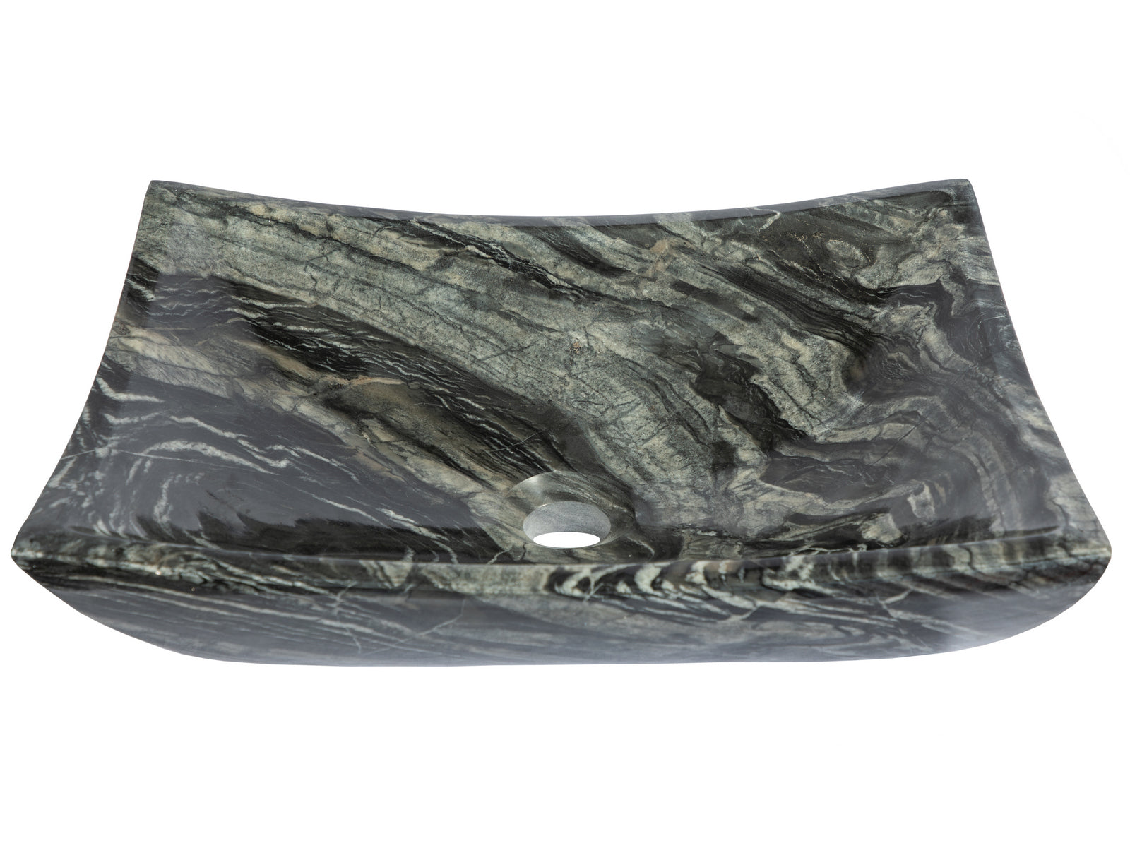 Deep Zen Sink - Handcrafted Wooden Black Marble Bathroom Vessel Sink for Modern & Zen Style Home Decor - Perfect for Spa, Bathroom Vanity, and Luxury Interior Design