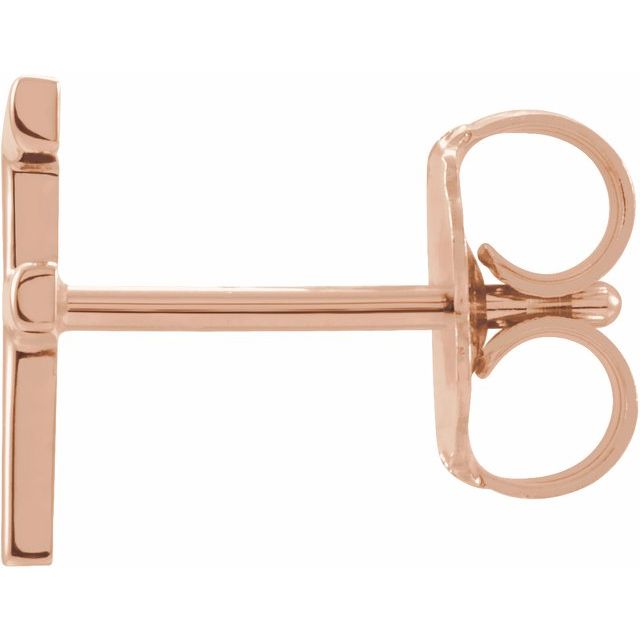 14K Gold Single Initial F Earrings for Women - Personalized Alphabet Letter Stud Earrings for Daily Wear, Gifts & Special Occasions