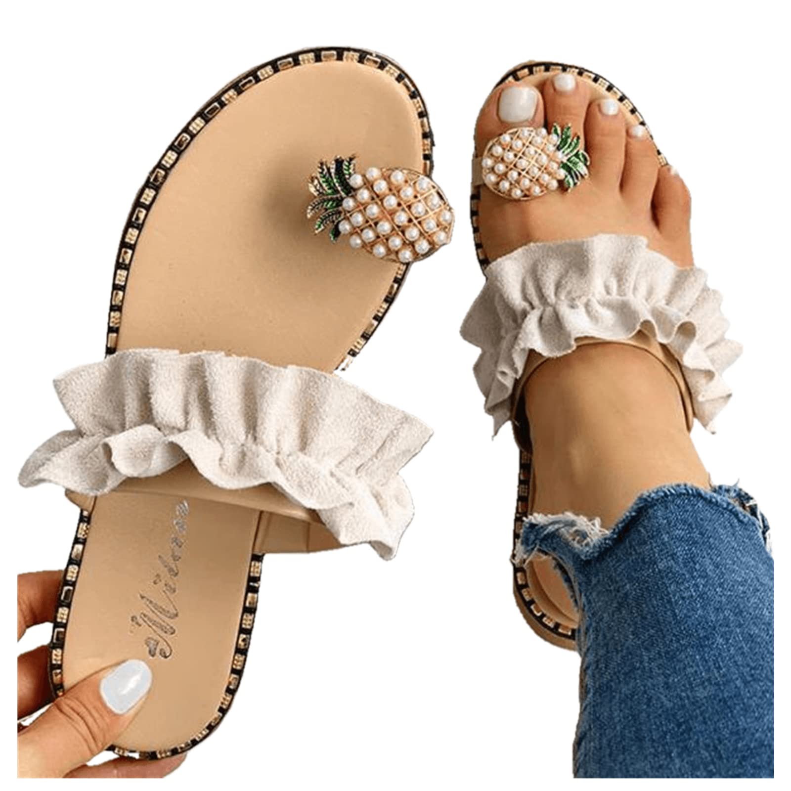 Women's Dressy Summer Sandals - Casual Bohemian Flat Sandals with Open Toe for Beach, Flip Flops & Slippers | Perfect for Vacation, Travel & Outdoor Activities