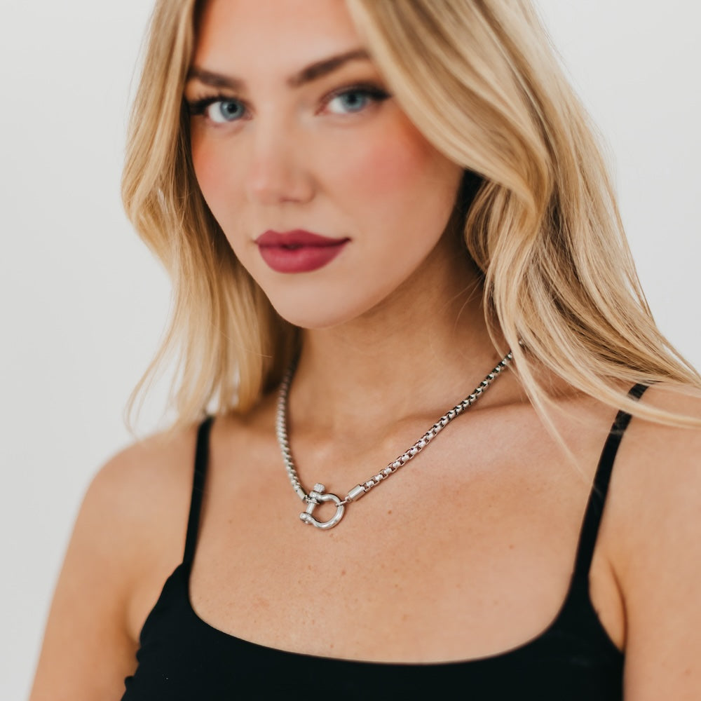 Lucky Me Horseshoe Toggle Necklace - Waterproof Sterling Silver Jewelry for Women - Perfect for Everyday Wear, Gifts & Good Luck Charms