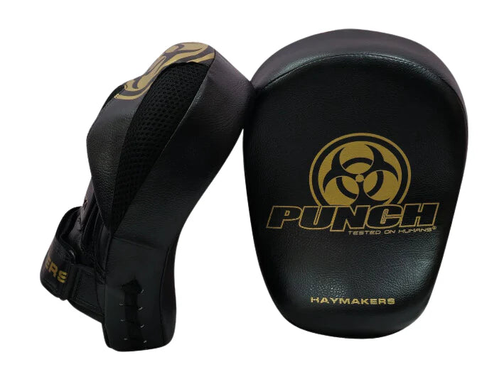 FOCUS PADS Urban™ HAYMAKER™ Black/Gold OSO - Premium MMA & Boxing Training Pads for Fighters and Coaches - Perfect for Sparring, Pad Work, and Combat Sports Training