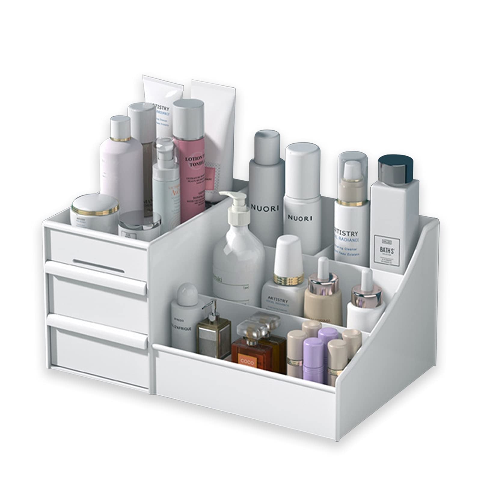 Vanity Makeup Organizer with Drawers - Countertop Cosmetic Storage for Lipstick, Brushes, Eyeshadow & Jewelry | Bathroom & Dressing Table Skincare Organizer for Lotions, Nail Polish & Beauty Accessories | Perfect for Home Vanity, Bedroom Decor & Gift Ideas