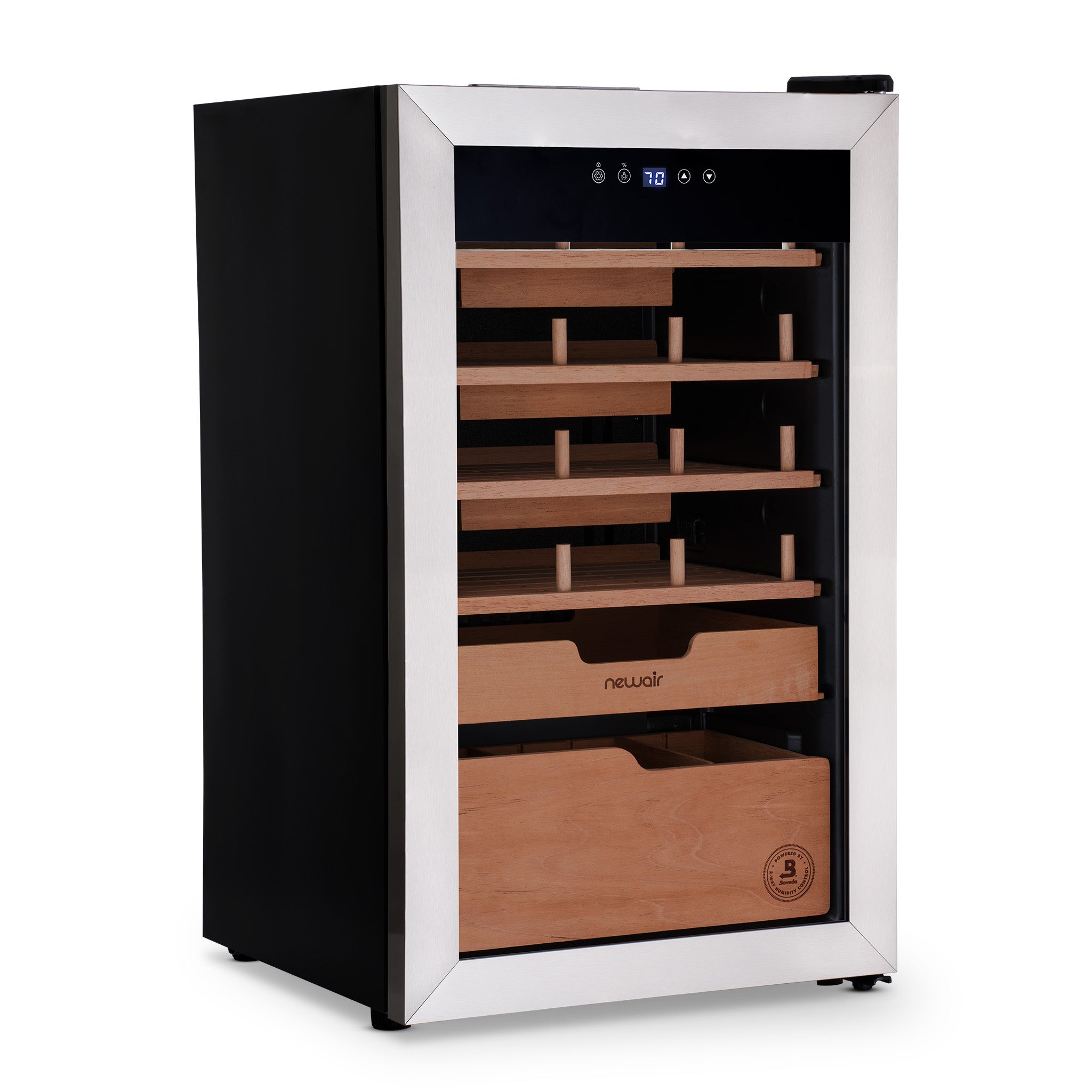 Newair® x Boveda 500-Count Electric Cigar Humidor with Digital Hygrometer - Perfect for Home, Office & Cigar Lounge Storage