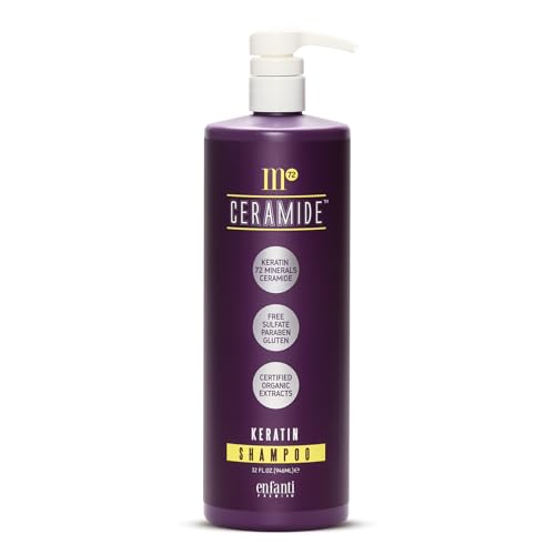 Enfanti M72 Ceramide Keratin Shampoo for Hair Repair & Hydration - Sulfate-Free, Color Safe, for Dry & Damaged Hair - Perfect for Daily Use & Salon-Quality Results at Home