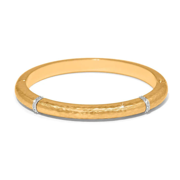 Brighton Meridian Geo Hinged Bangle in Gold - Elegant Gold Geometric Bracelet for Women, Perfect for Parties, Weddings & Everyday Wear
