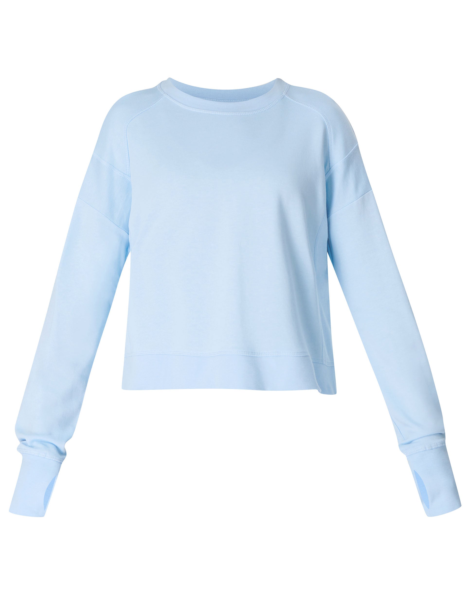 After Class Crop Sweatshirt for Women - Soft Casual Pullover Hoodie in Breeze Blue | Perfect for School, Gym, and Streetwear Fashion