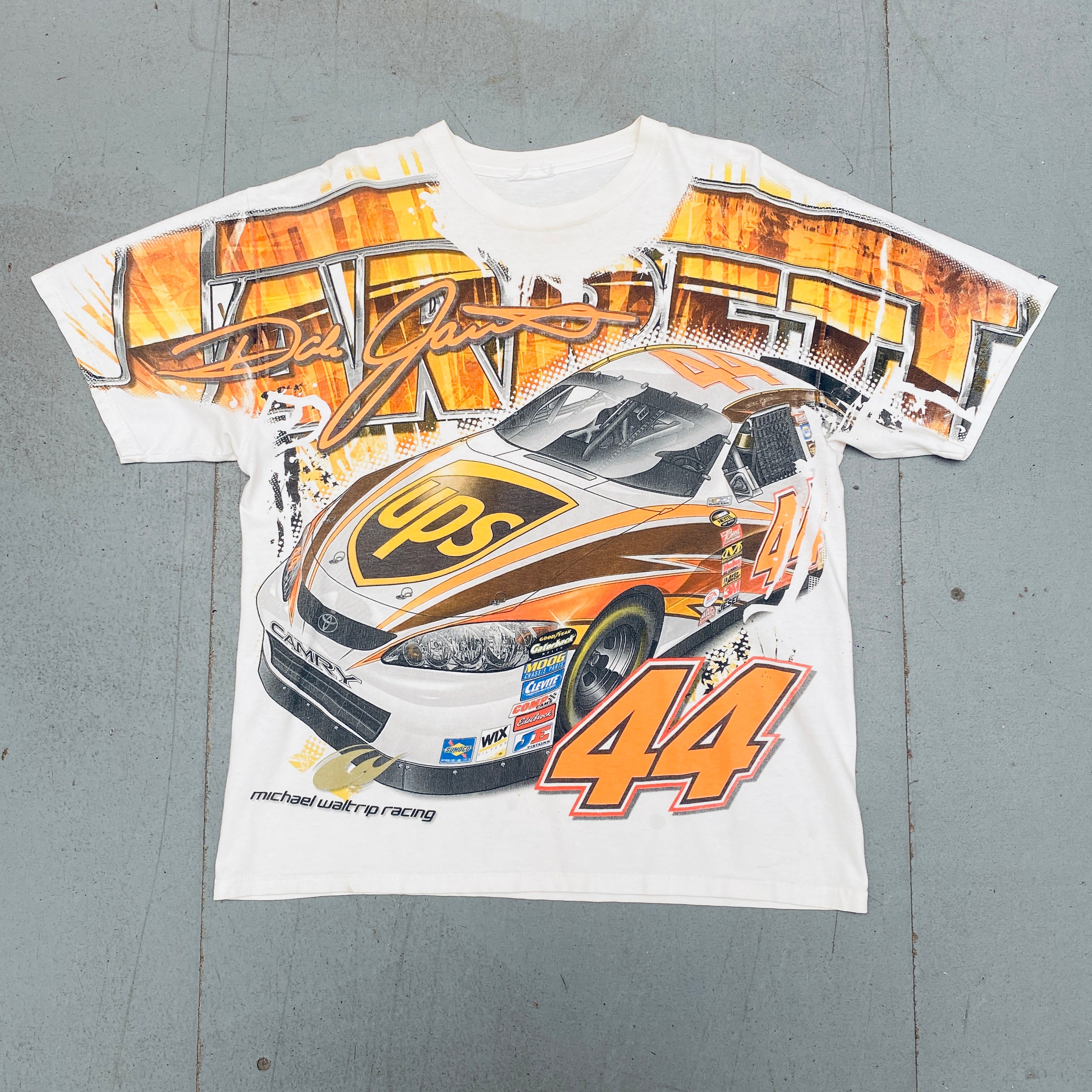 2006 Dale Jarrett Determined To Deliver NASCAR Authentic All Over Print T-Shirt (Large) - Perfect for Racing Fans, Sports Events & Casual Wear
