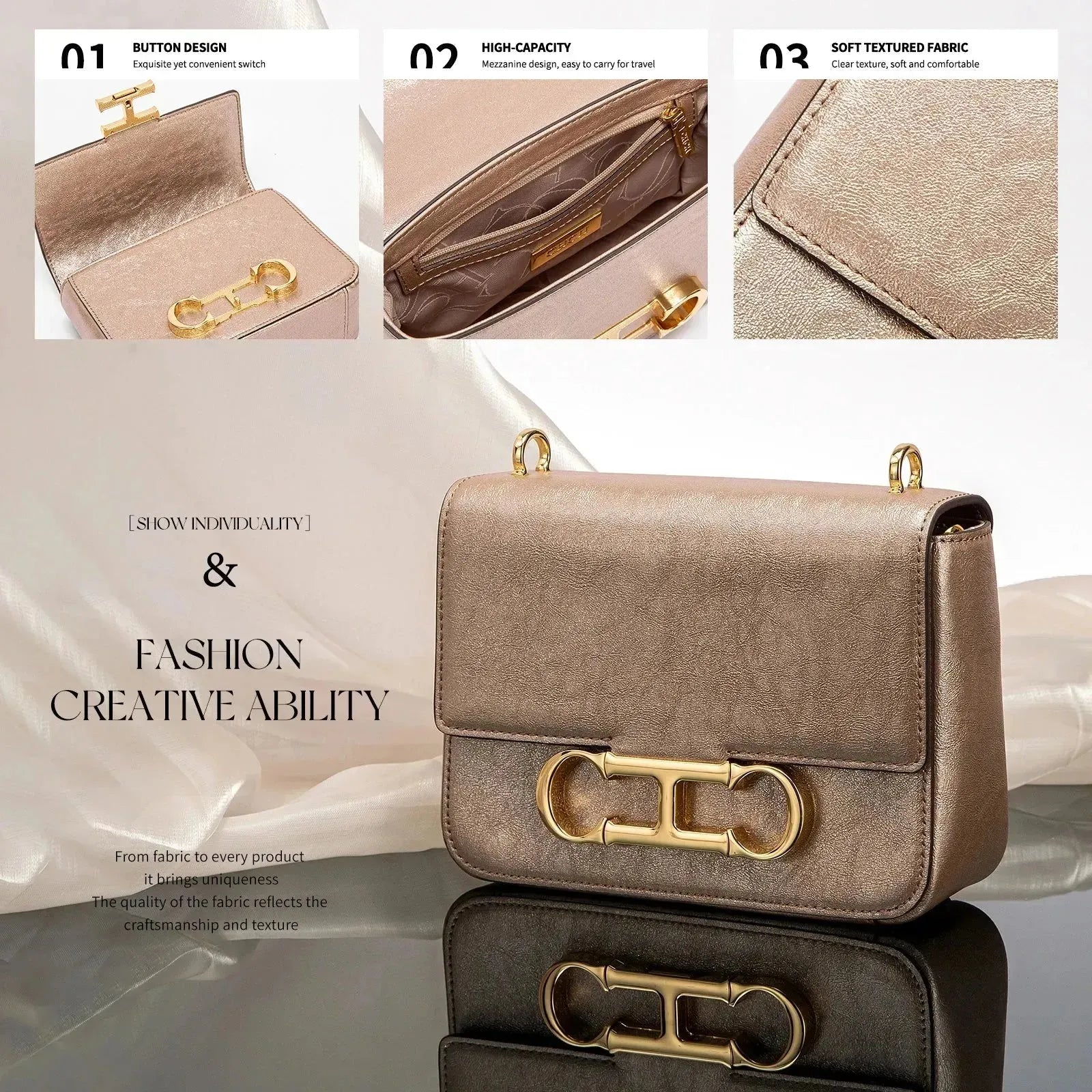 Women's Saddle Flip Crossbody Bag - Stylish Leather Shoulder Purse for Everyday Use, Work & Travel | Fashionable Handbag for Women