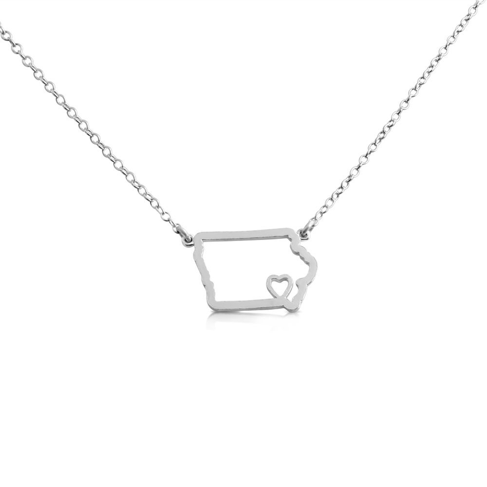 Belcho USA 925 Sterling Silver Small Iowa Necklace - 