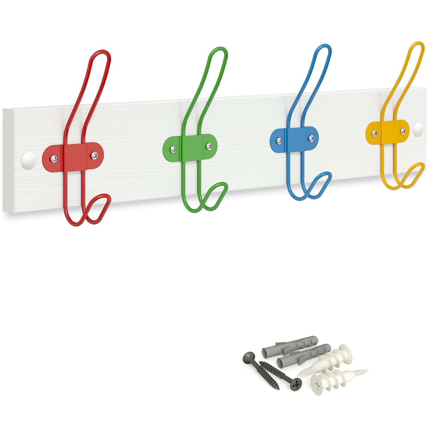 Colorful Kids Coat Rack Wall Mount with Hooks - Cute Wall Hangers for Girls & Boys to Organize Clothes, Jackets, Towels & Backpacks - Perfect for Children's Bedroom, Nursery, Bathroom & Playroom Organization