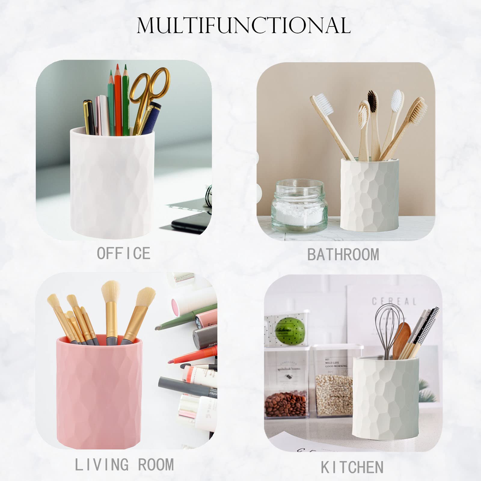 Nordic Style Silicone Waterproof Pen Holder - Modern Minimalist Desk Organizer for Pencils, Makeup & Office Supplies | Home, School & Kids Use | Light Grey