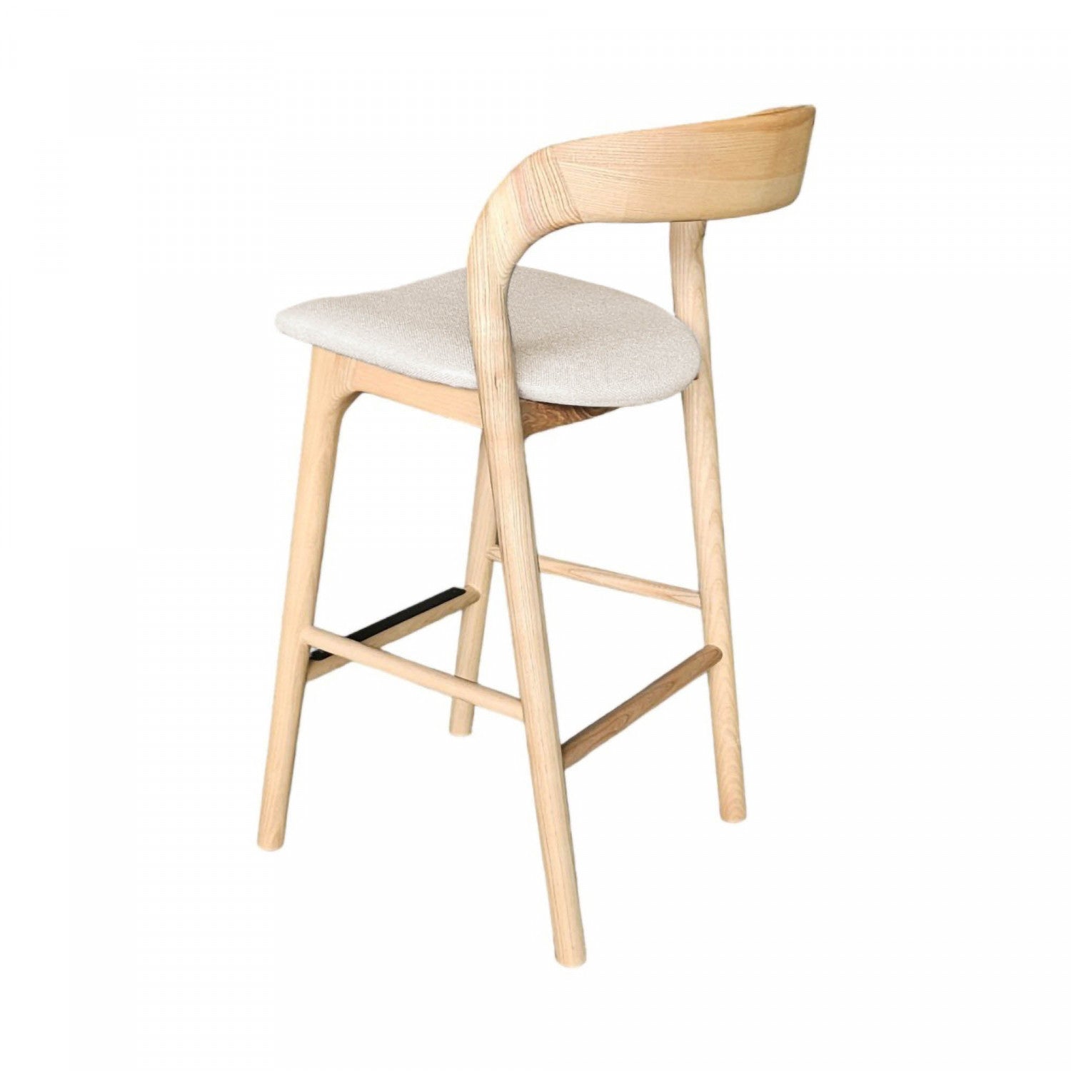 Brivonne Natural Wood Counter Stool - Adjustable Height Bar Stool for Kitchen Island, Breakfast Nook & Home Decor - Modern Farmhouse Dining Furniture