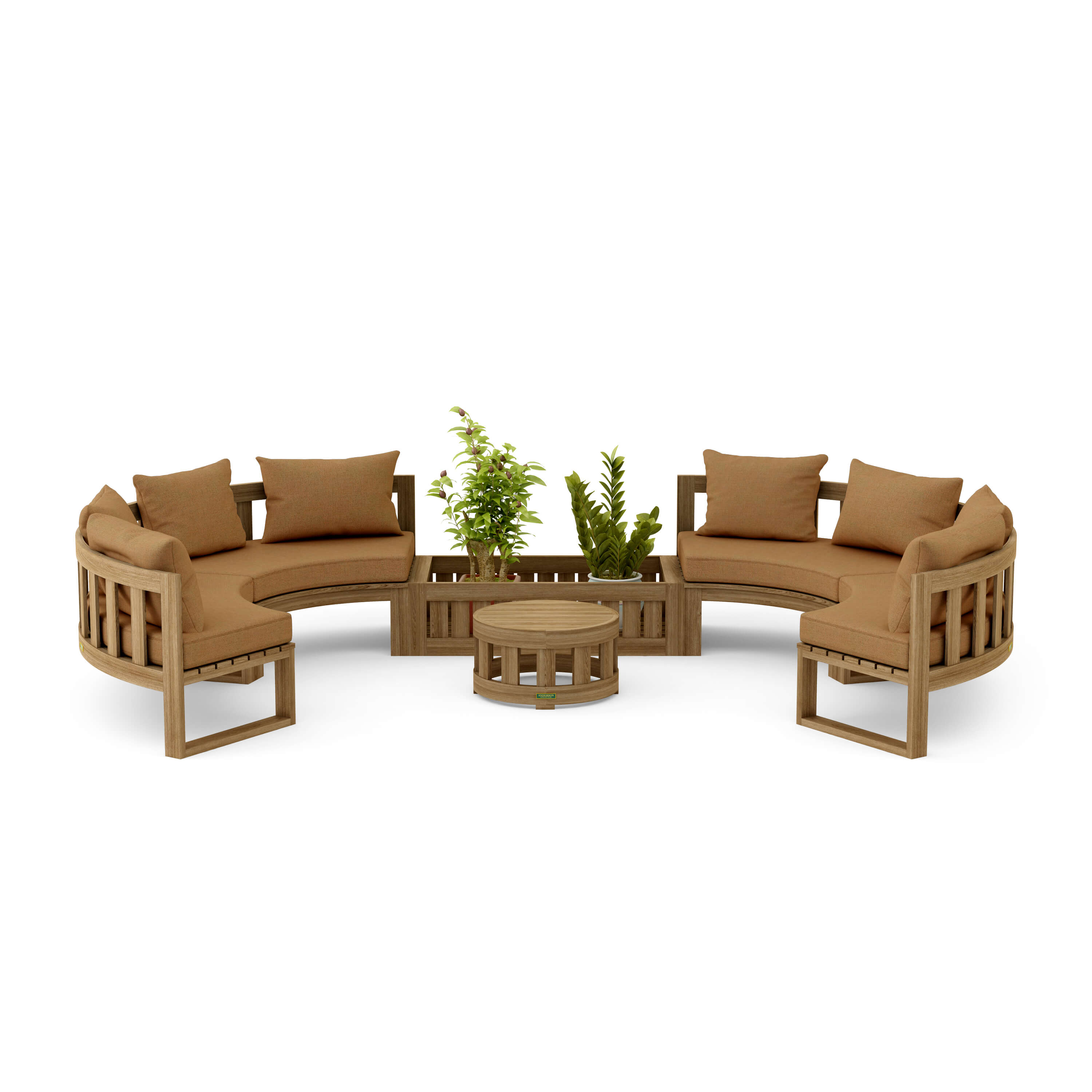 Premium Circular Modular Deep Seating Set - 6-Piece Outdoor Patio Furniture with Weather-Resistant Cushions | Perfect for Backyard, Garden & Poolside Relaxation