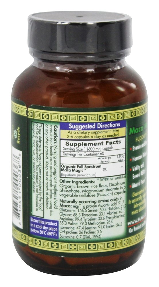 Organic Maca Root Capsules 60 Count - Certified USDA Organic, Vegan & Gluten-Free - Energy & Stamina Booster for Men & Women - Perfect for Workouts, Stress Relief & Hormonal Balance