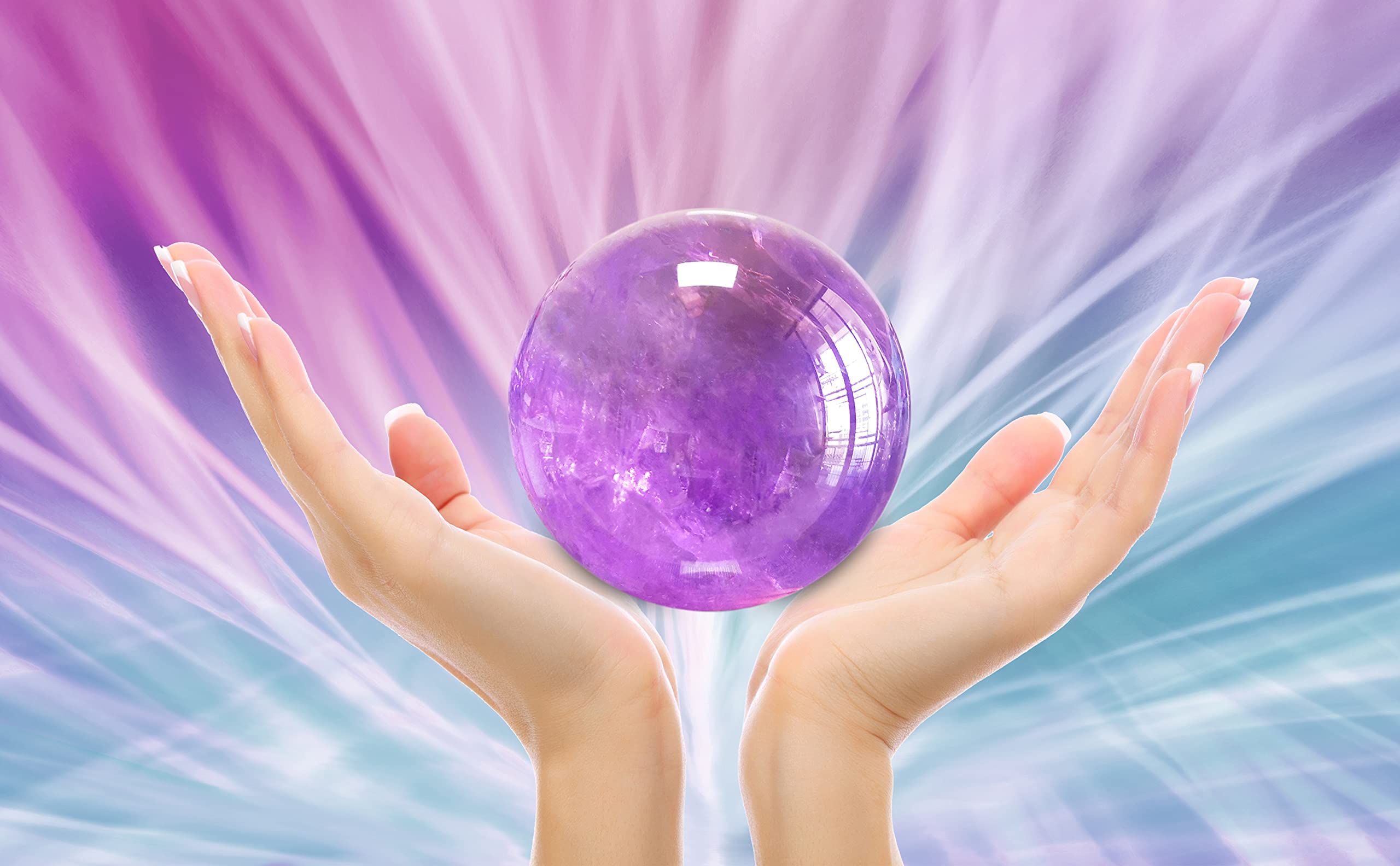 Premium Amethyst Crystal Sphere - 50mm Natural Purple Healing Stone for Meditation, Energy Work, Feng Shui & Spiritual Growth | Handcrafted Gemstone Ball for Home Decor, Office Display & Holistic Wellness