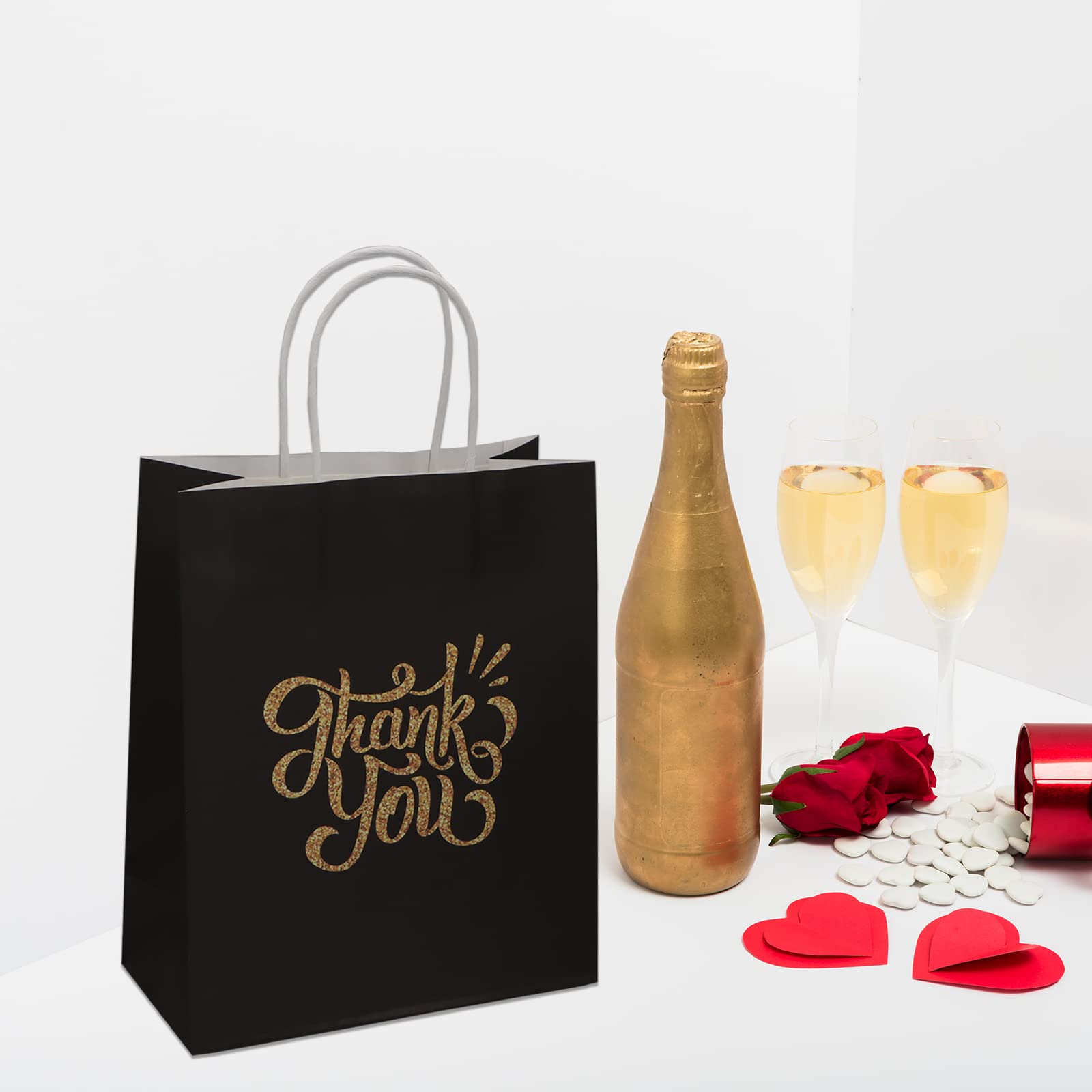 25-Pack Thank You Gift Bags with Handles - 10