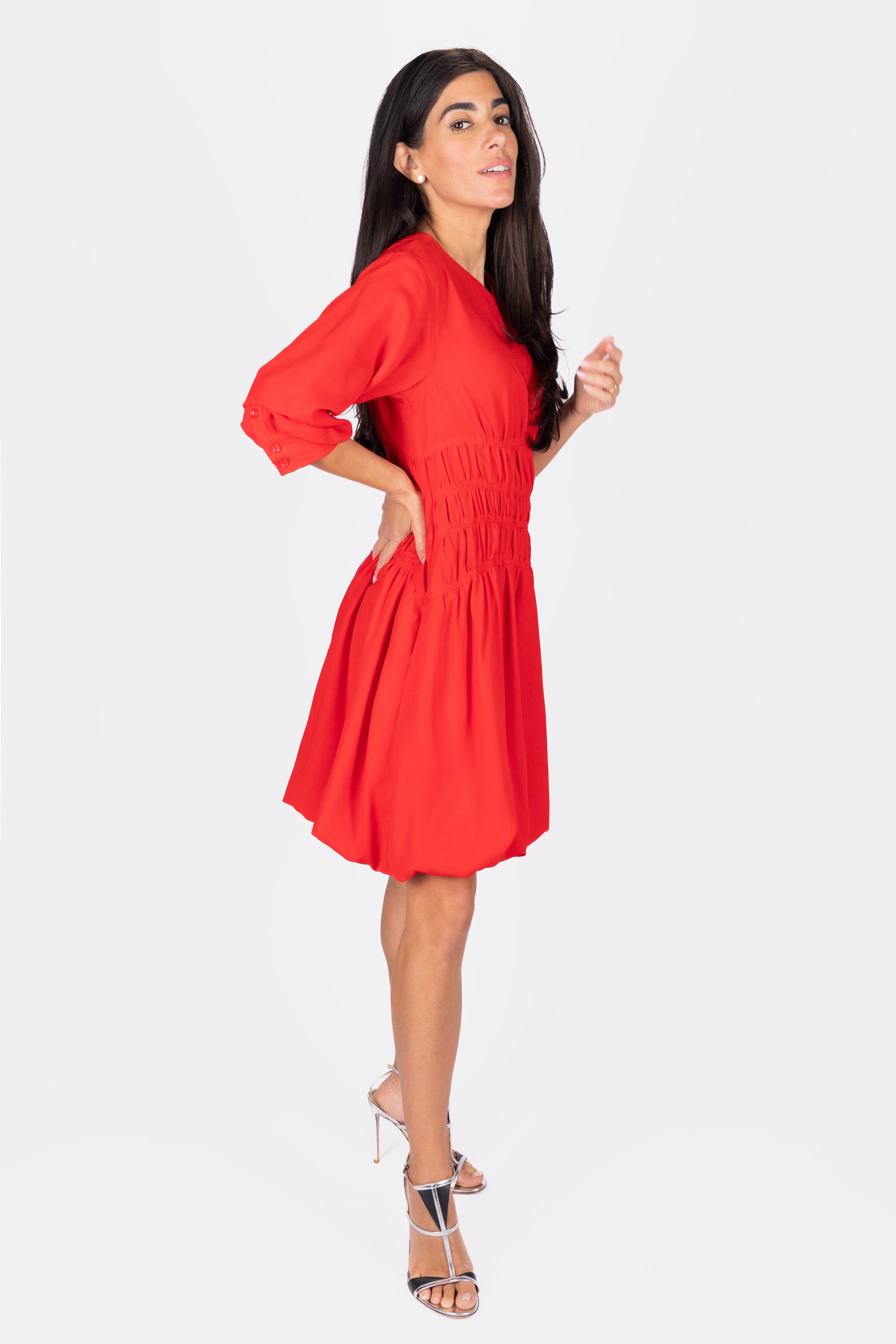 JAZLYN Women's Dress Size 36 in Red - Elegant & Comfortable for Parties, Weddings & Special Occasions