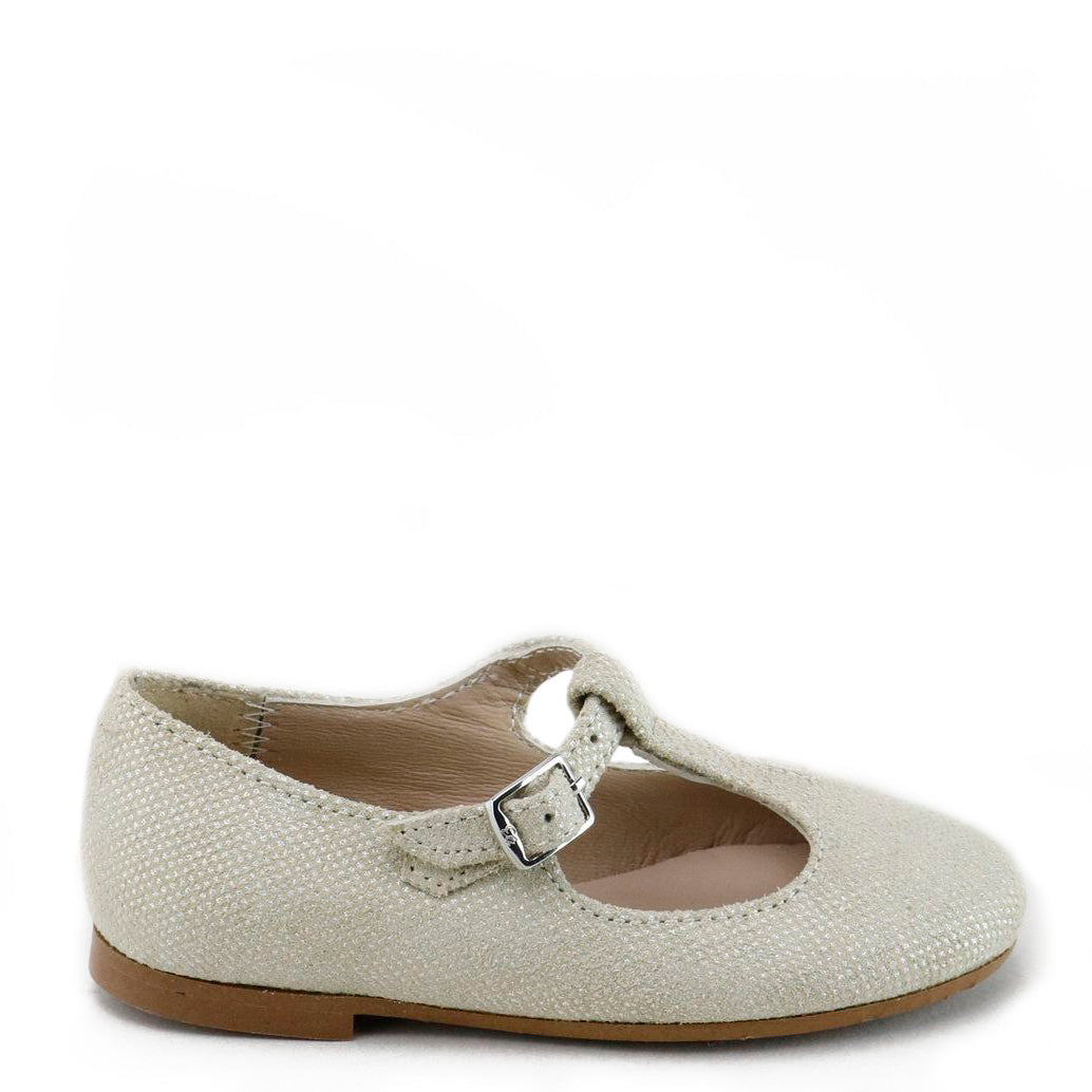 Beige Dotted T-Strap Mary Jane Shoes for Women - Comfortable & Stylish Flats - Perfect for Work, Office, and Casual Outfits