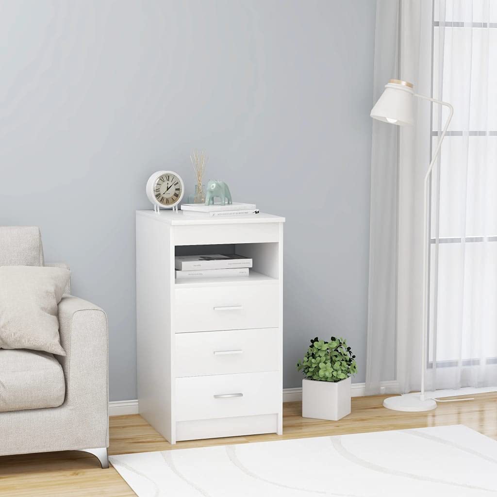 3-Drawer Storage Cabinet - 15.7x19.7x29.9 Inch White Oak Office File Cabinet with Upper Shelf | Home & Office Organization Furniture for Bedroom, Living Room, or Workspace