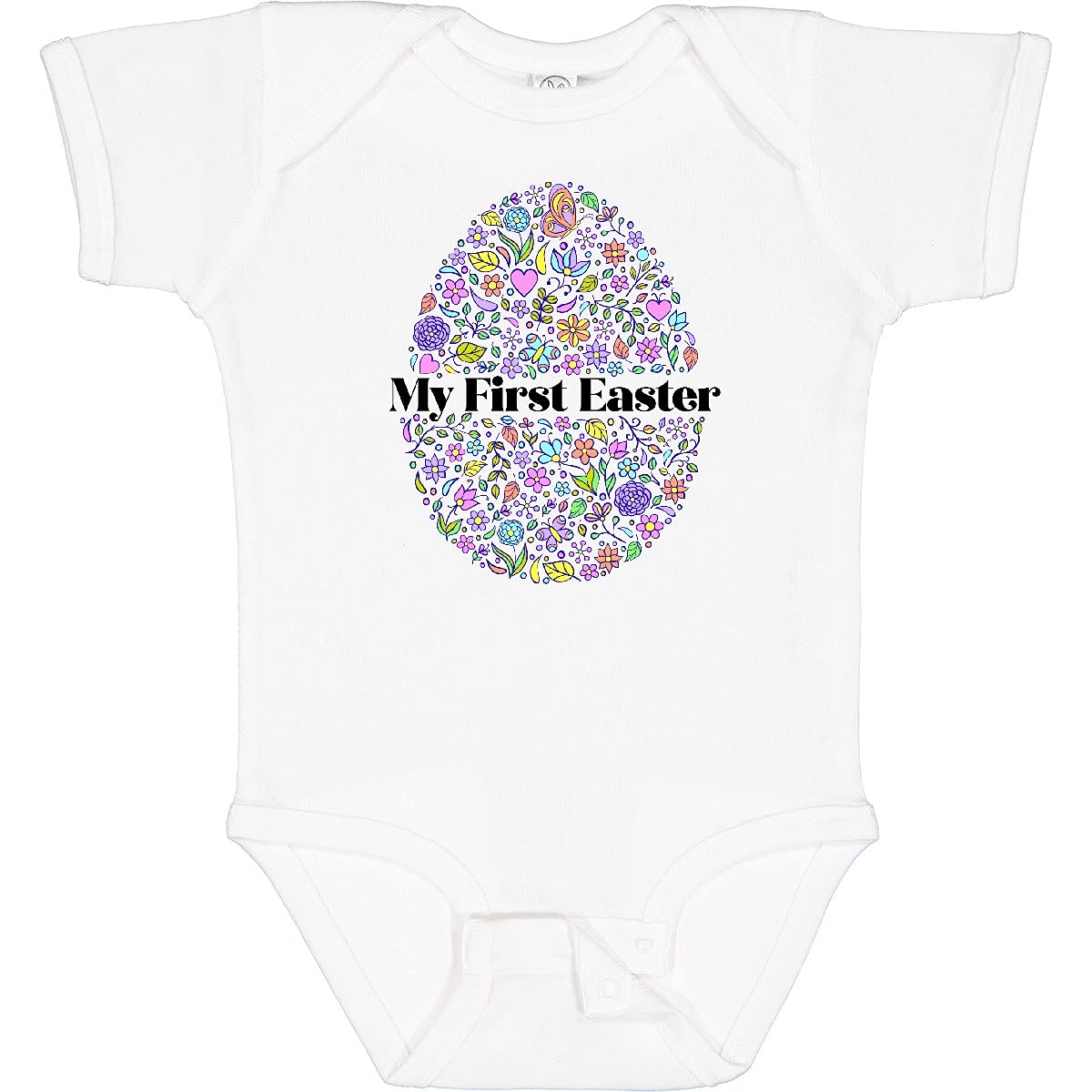 Inktastic My First Easter Egg Outfit for Girls Baby Bodysuit - Cute Easter Outfit for Baby Girls, Toddler Easter Egg Bodysuit - Perfect for Easter Photos, Egg Hunts & Spring Celebrations