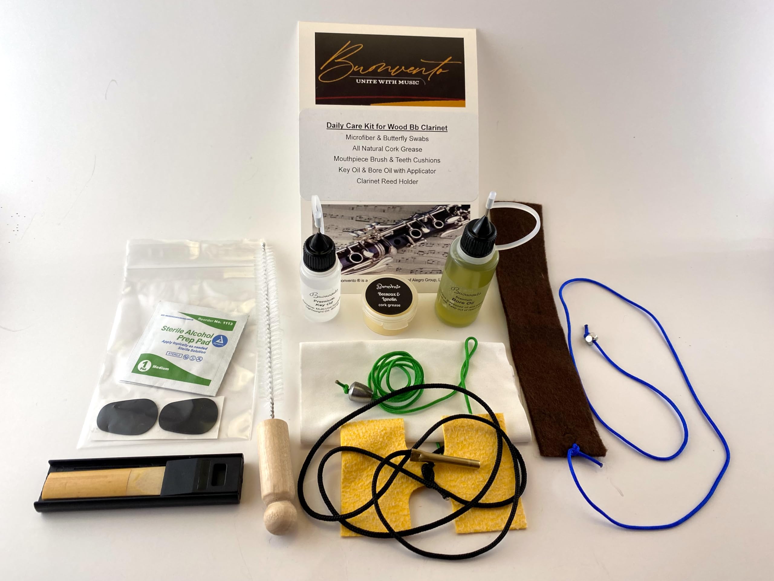**Professional Clarinet Cleaning Kit for Wood Bb Clarinet – Includes Chamois & Butterfly Swabs, Natural Cork Grease, Bore Oil with Applicator, Key Oil, Mouthpiece Brush, Teeth Cushions & Reed Holder – Perfect for Musicians, Students & Performers**