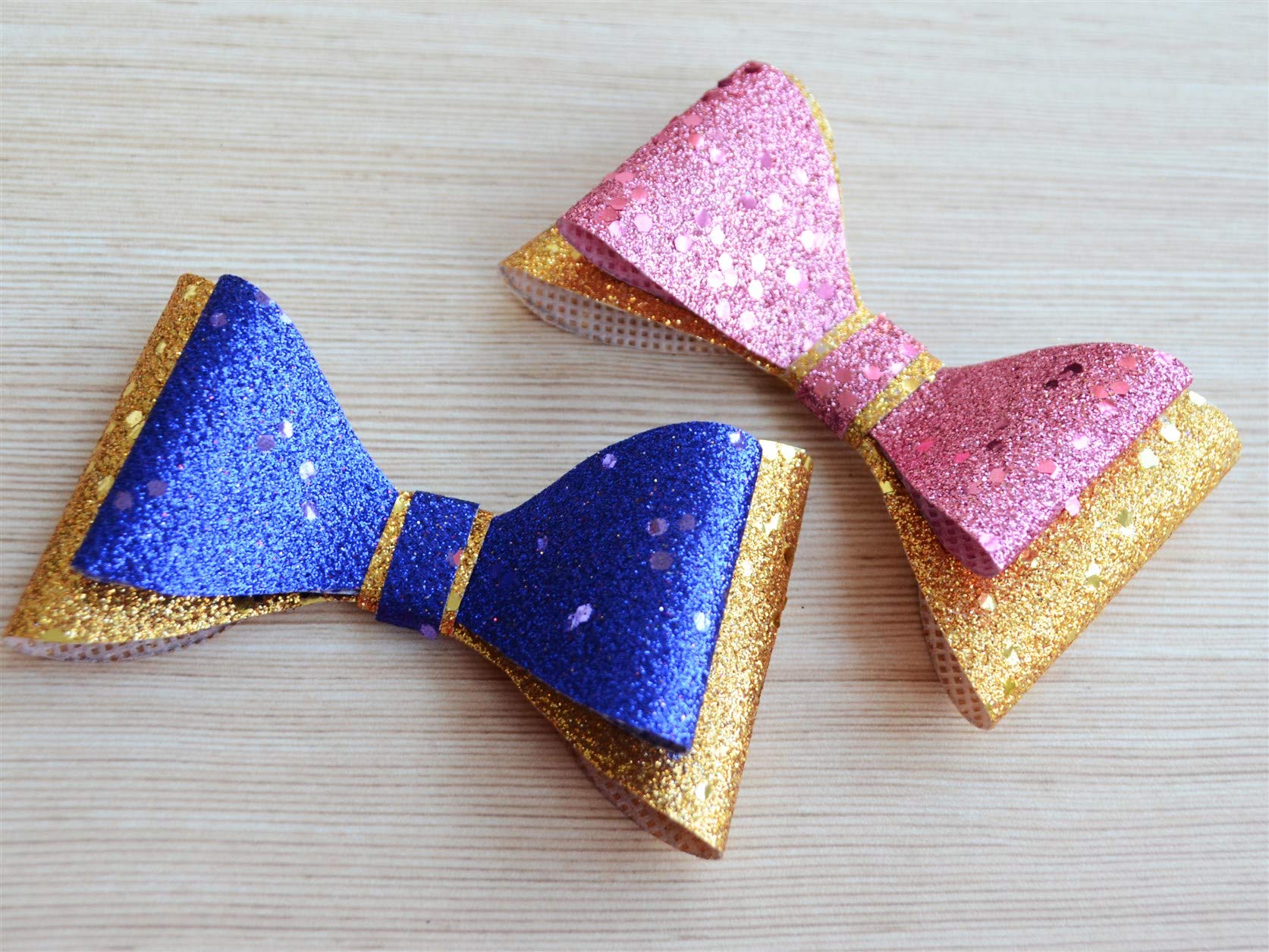 Pretty Ponytails Hair Bow Gift Set - Pink, Blue & Gold Hair Accessories for Girls | Perfect for School, Parties & Special Occasions | Must-Have Hair Bows