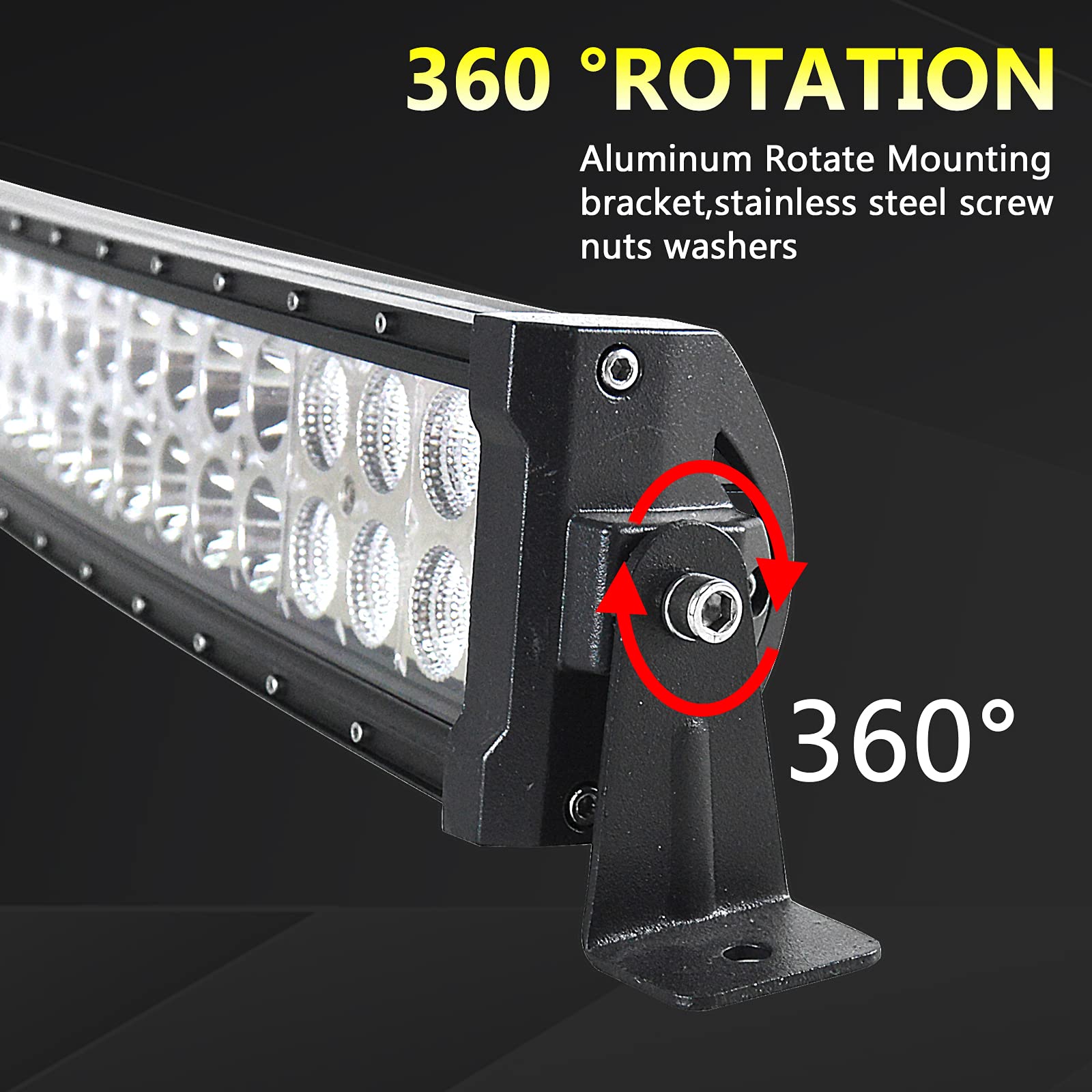 SKYWORLD 42 Inch Curved LED Light Bar 240W - Ultra Thin Spot Flood Combo Beam Offroad Work Light with Wiring Harness Kit - Waterproof Fog Lamp for Truck, Tractor, ATV, SUV, Boat & 4WD Vehicles - Perfect for Night Driving, Off-Roading & Marine Use