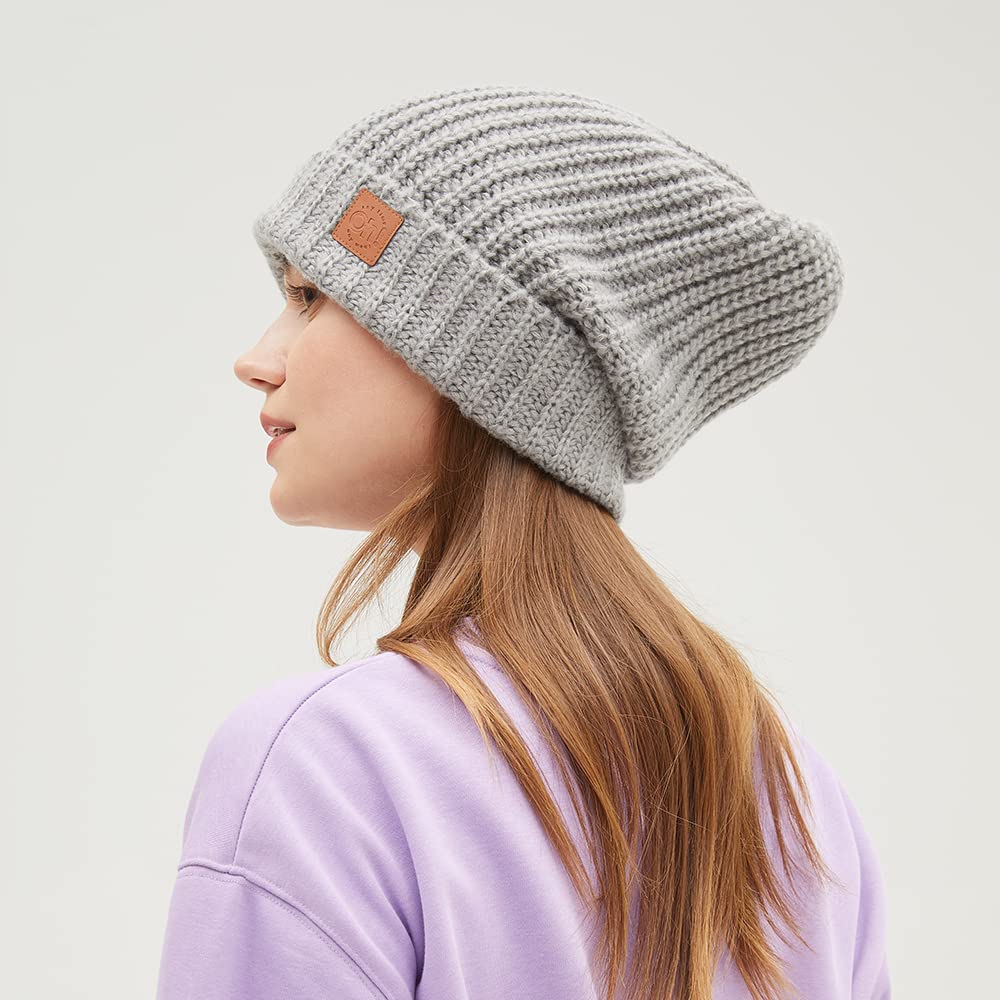 OHYOGA Winter Beanie Hats for Men & Women - Warm Chunky Cable Knit Skull Cap - Cozy Cold Weather Accessory for Outdoor Activities, Skiing & Snowboarding