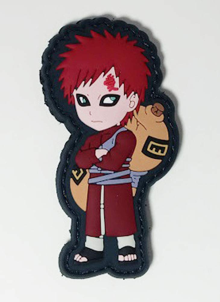 Naruto Shippuden Gaara PVC Hook & Loop Patch - Anime Embroidered Badge for Cosplay, Jackets & Backpacks