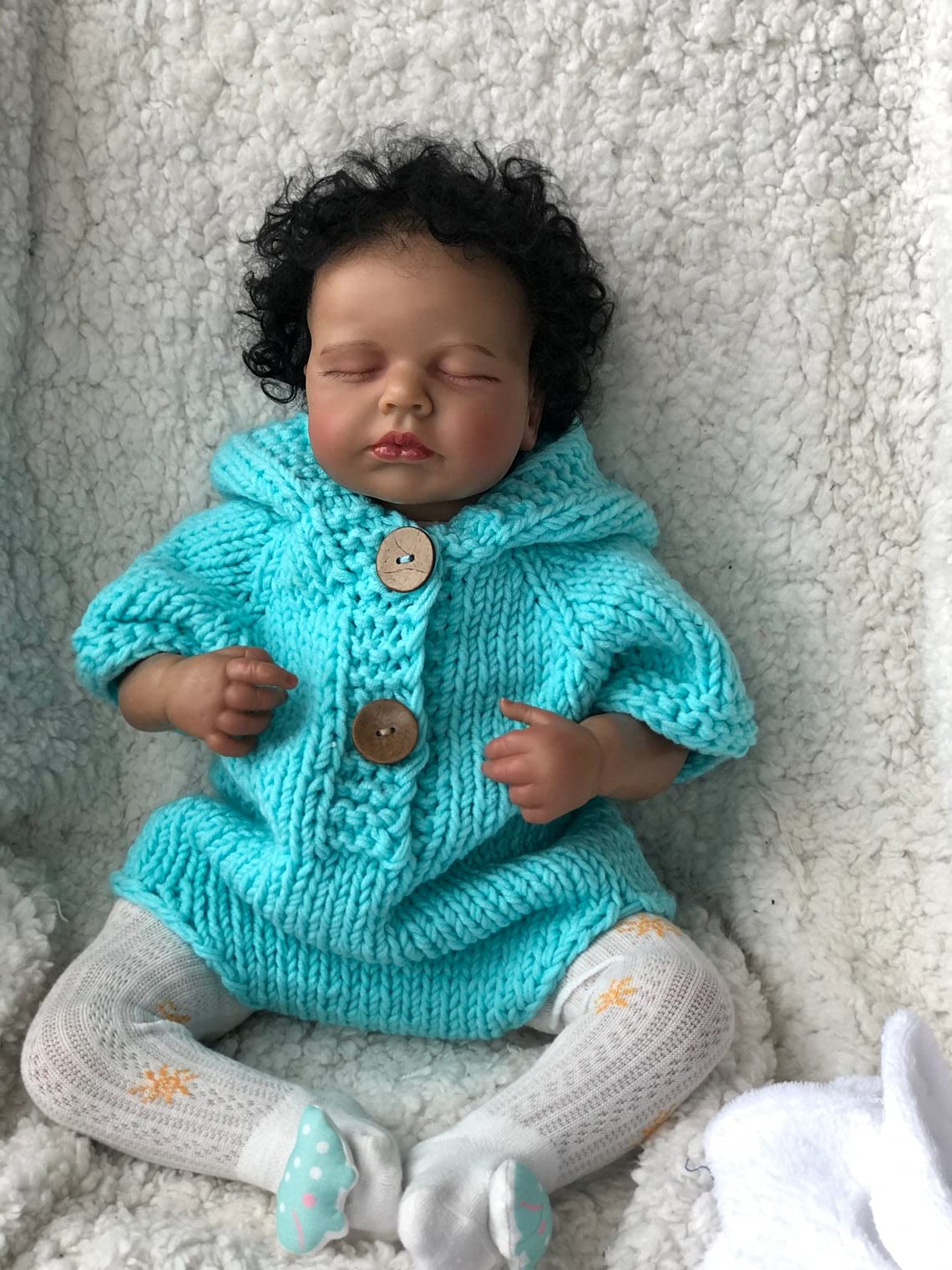 Anano 20 Inch Realistic Biracial Reborn Baby Doll - African American Silicone Newborn Girl with Rooted Hair, Lifelike Baby Doll Toy for Kids Age 3+, Perfect Birthday Gift for Toddlers & Collectors | Great for Role Play, Nursery Decor, and Sensory Development