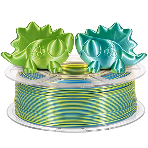 Premium IEMAI PLA 3D Printer Filament 1.75mm - Silk Dual Color Yellow & Blue Filament (1KG/2.2lb) for Smooth 3D Printing - Perfect for Cosplay Props, Home Decor & DIY Projects
