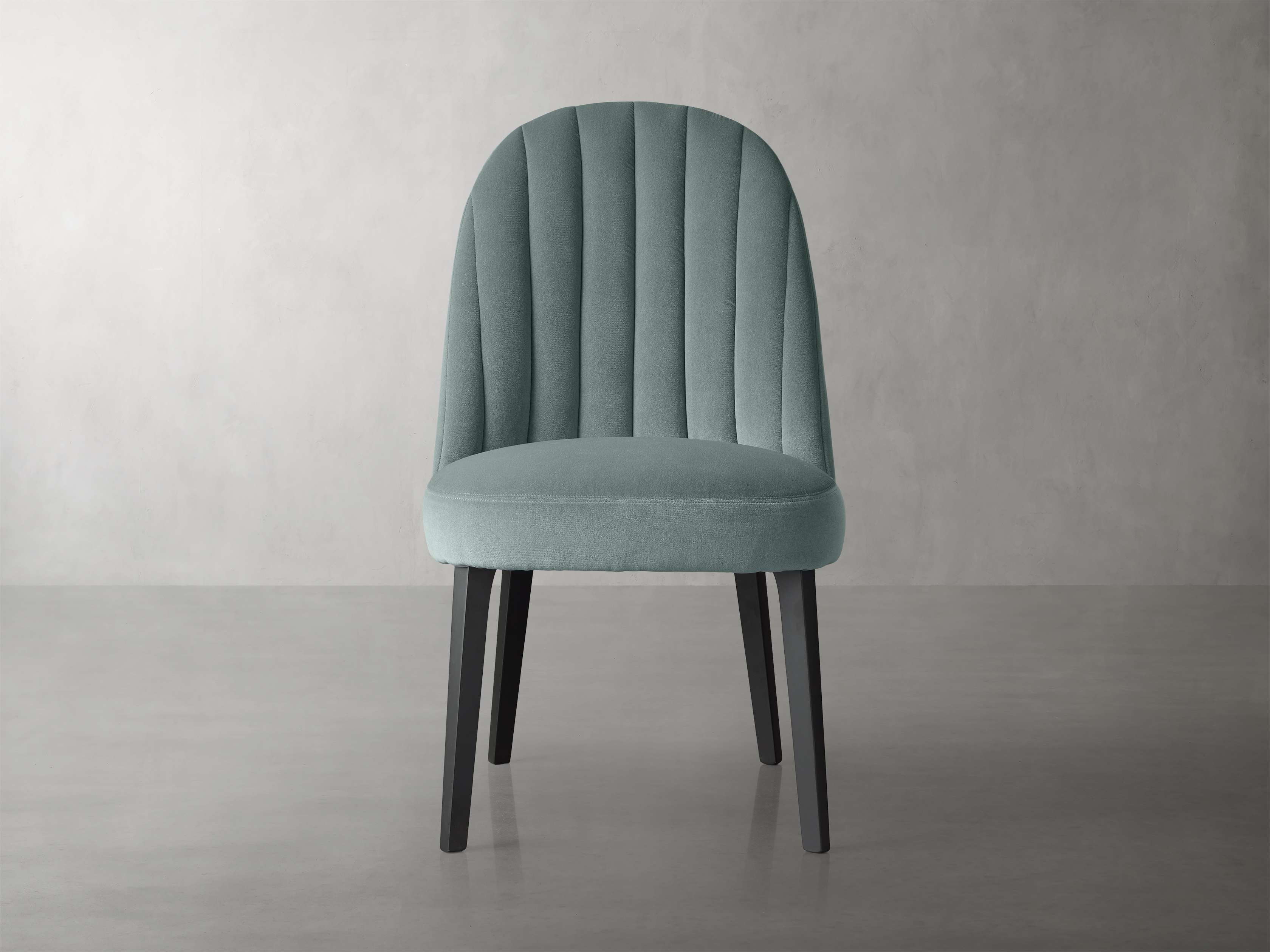 Modern Arco Channel Dining Chair - Upholstered Fabric Seat, Sturdy Metal Legs - Perfect for Kitchen, Dining Room, and Restaurant Use