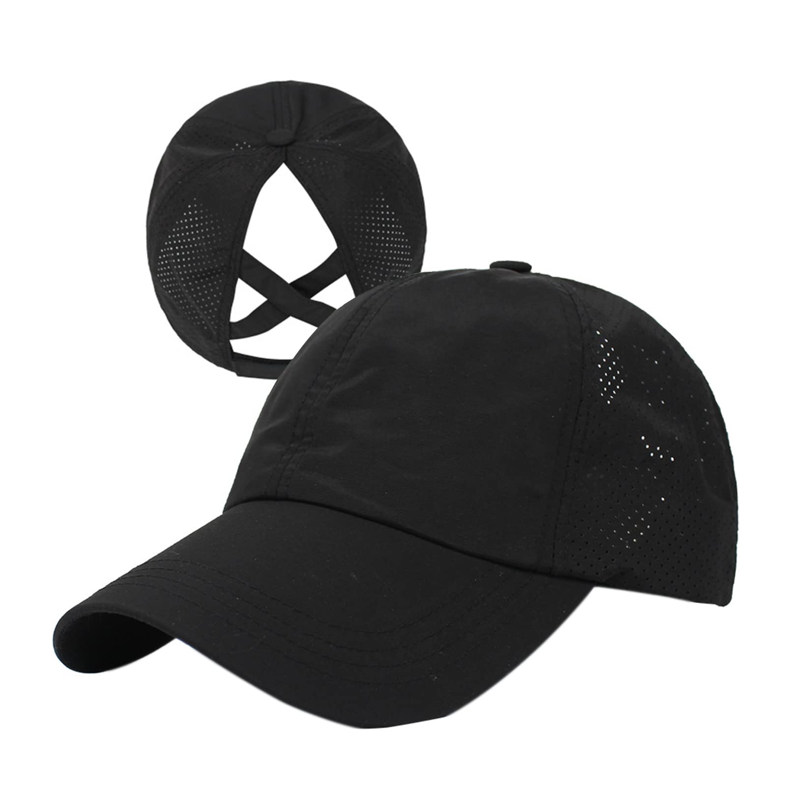 Women's Criss Cross Ponytail Baseball Cap - Summer Mesh Trucker Hat for Running, Sports & Outdoor Activities - Perfect for Gym, Hiking and Casual Wear