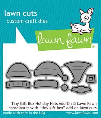 Lawn Fawn Tiny Gift Box Add-ons - Peacock/Turkey & Holiday Hats - 2 Piece Set for DIY Greeting Cards & Scrapbooking Projects