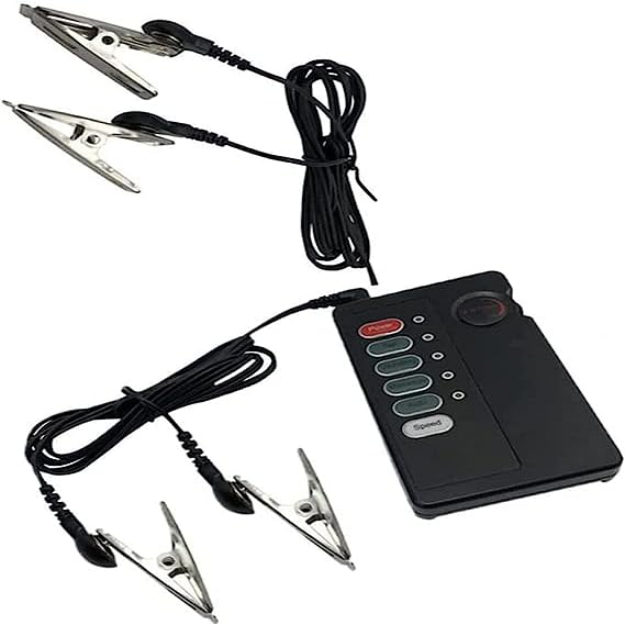 Electric Shock Nipple Clamps - Non-Piercing Nipple Jewelry for Adults, BDSM Role Play & Sensual Pleasure Toys - Perfect for Couples Play, Flirting & Solo Use - Blue D06 (Great for Date Nights & Spicy Yoga Sessions)