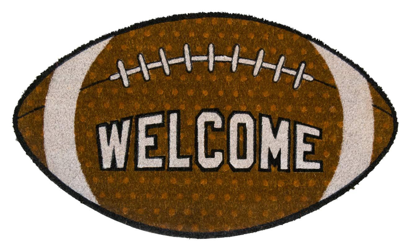 Eco-Friendly Natural Coir Doormat for Football Fans - Durable & Absorbent Entryway Rug for Front Door, Porch, and Outdoor Use