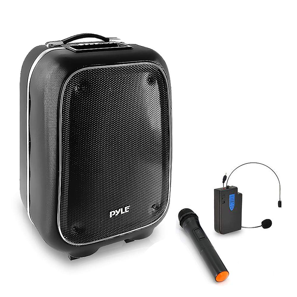 Pyle Portable PA Speaker System with Bluetooth, Karaoke Microphone, FM Radio & MP3/USB/SD Support - Perfect for Outdoor Events, Parties, and Public Speaking